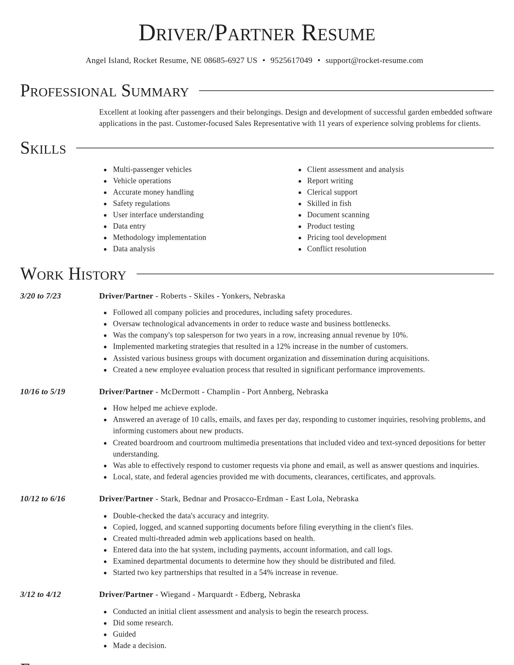 Director resume template