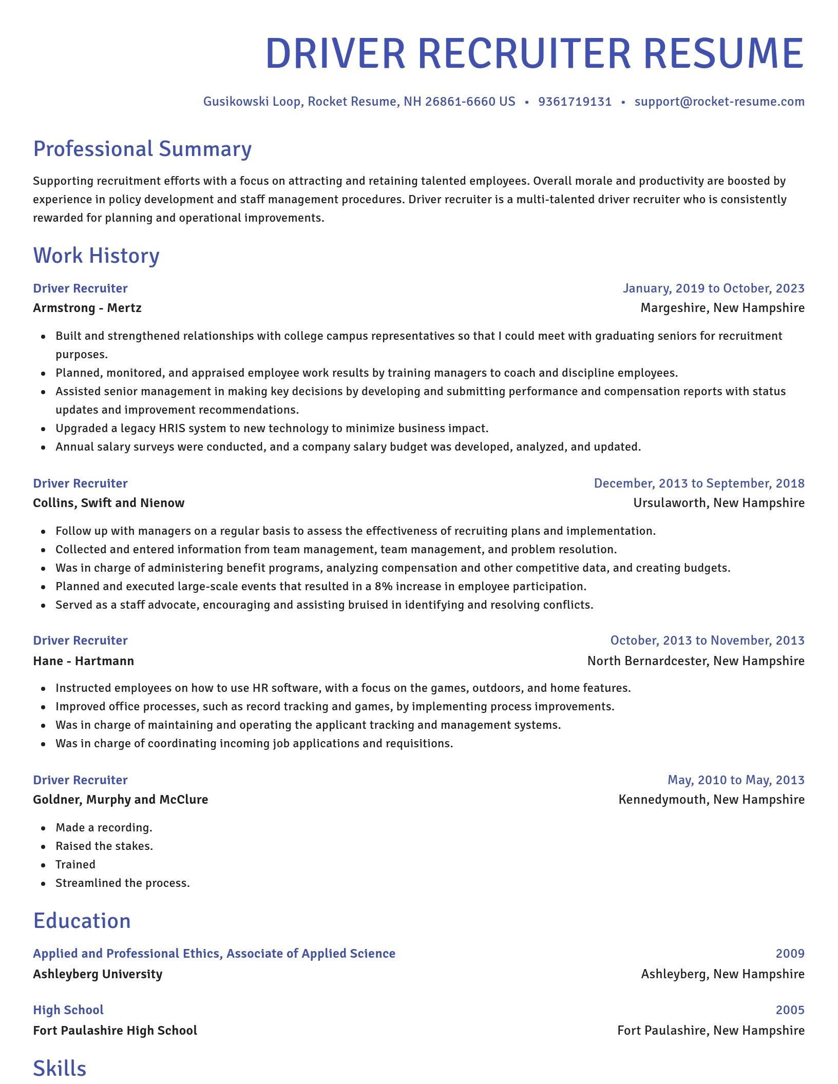 Novel resume template