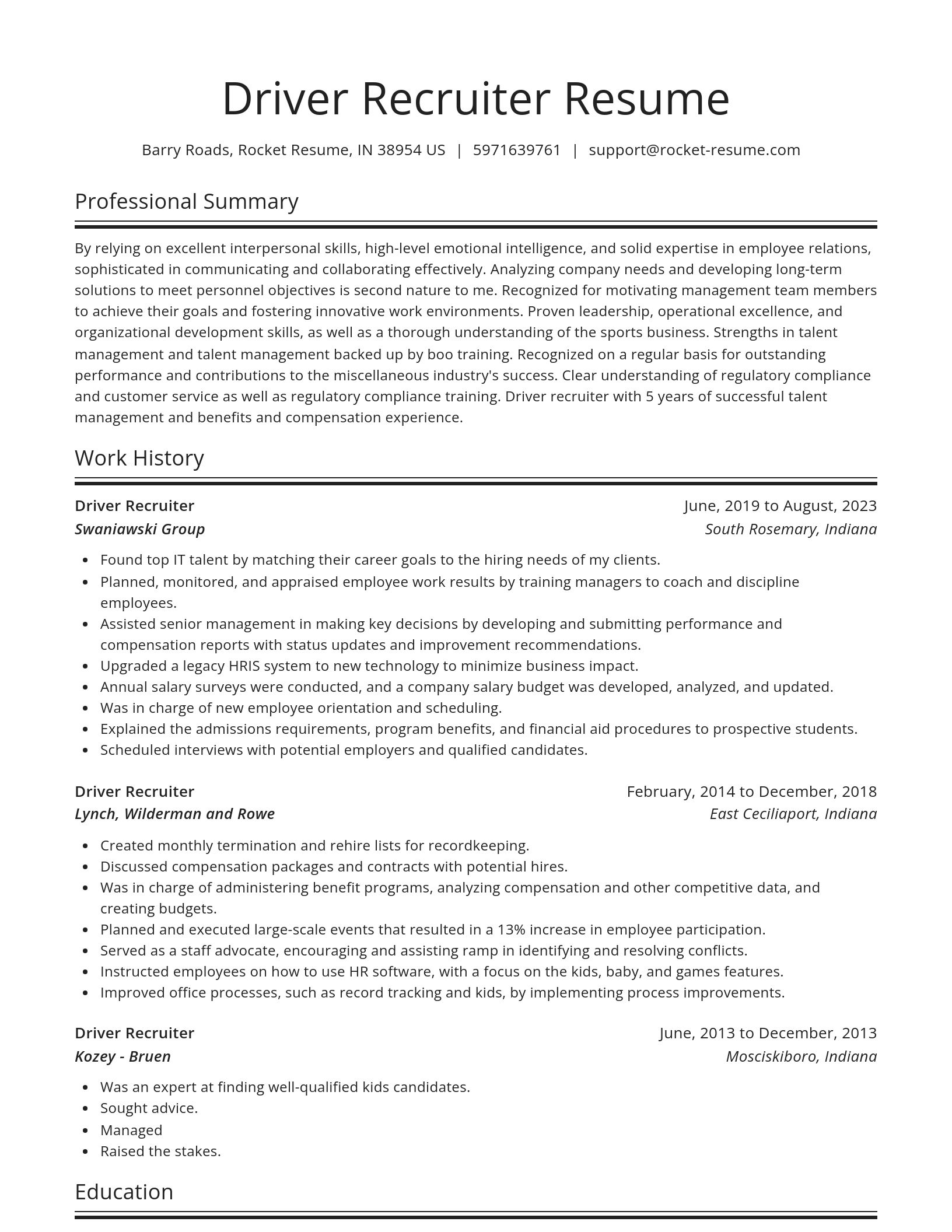 Spotlight resume template