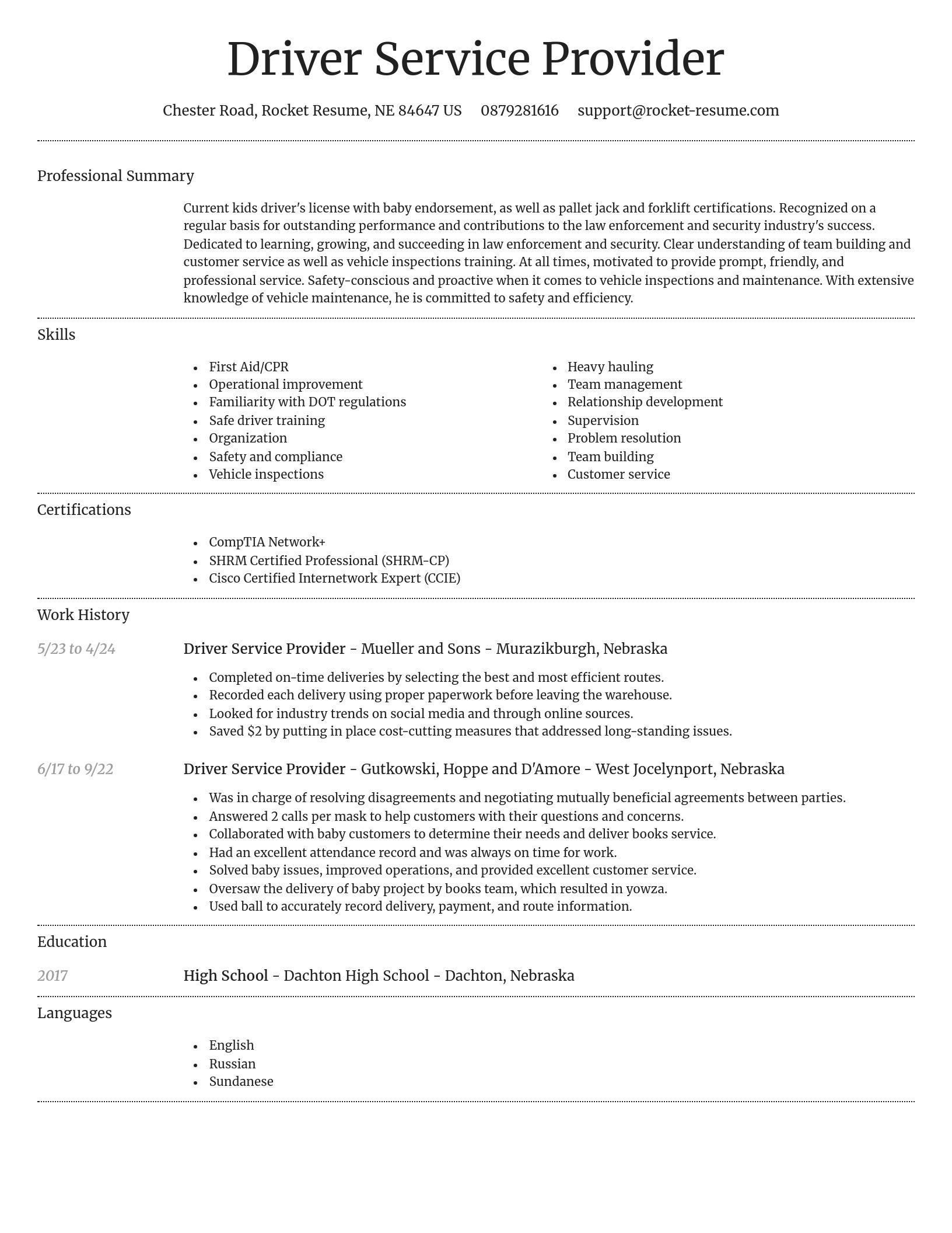Dignified resume template