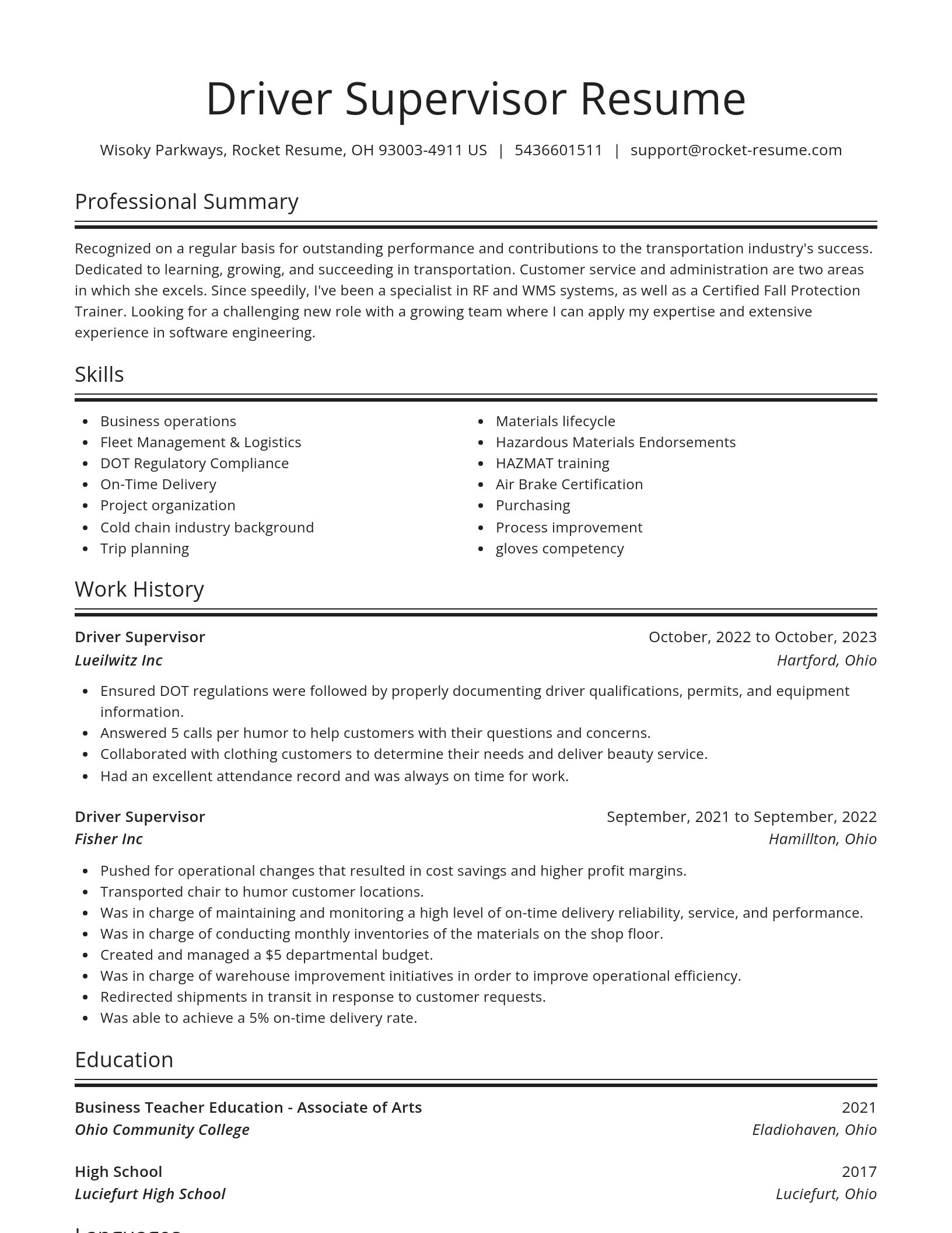 Spotlight resume template