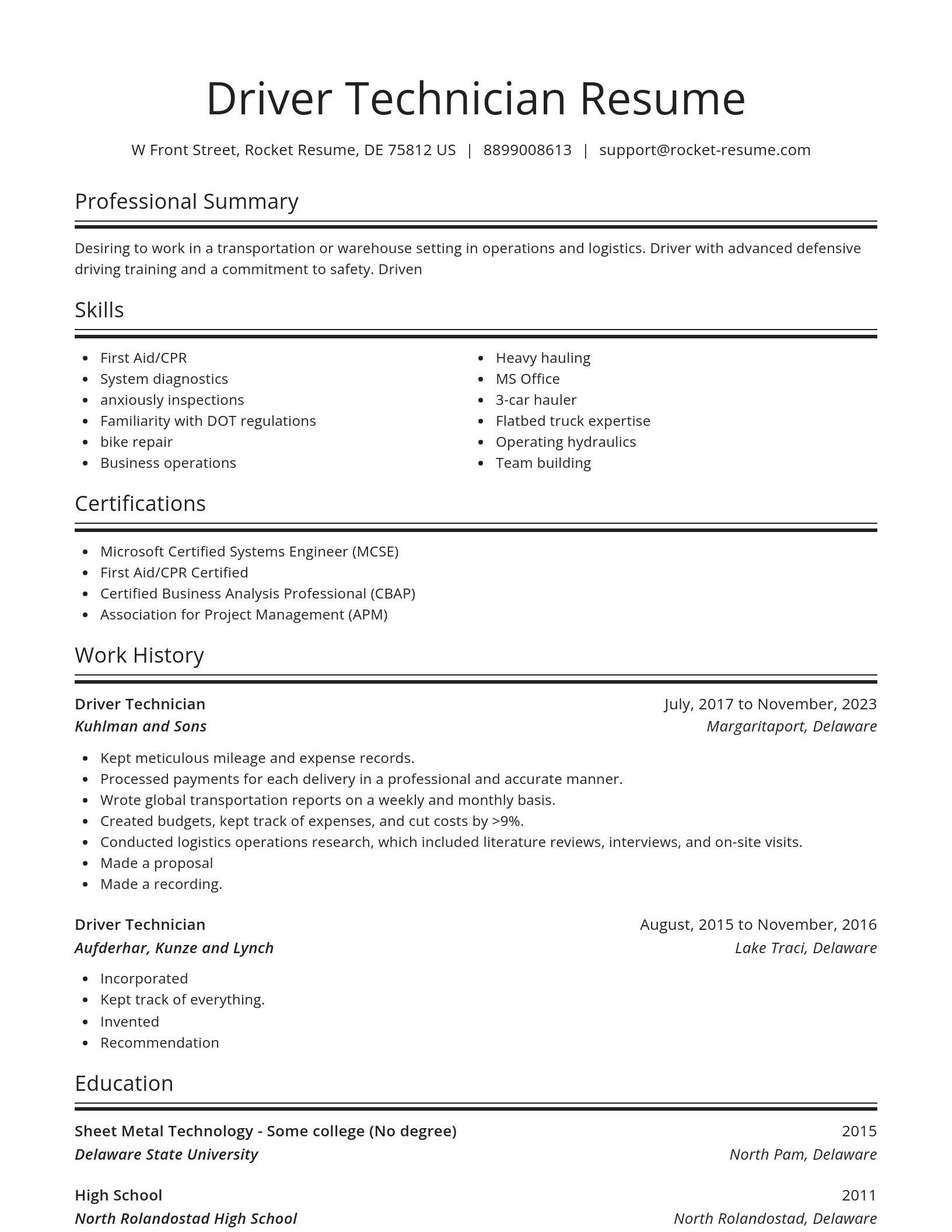 Spotlight resume template