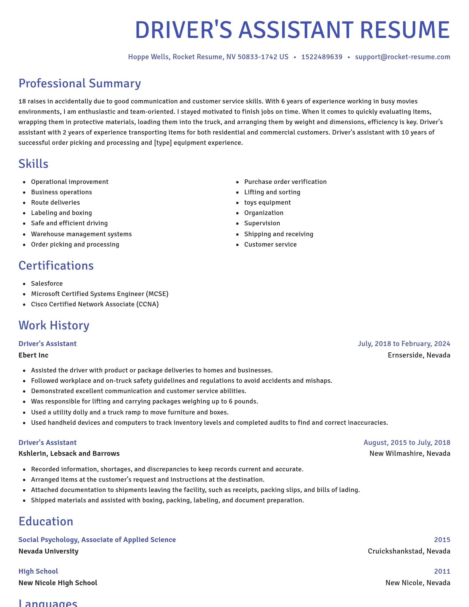Novel resume template