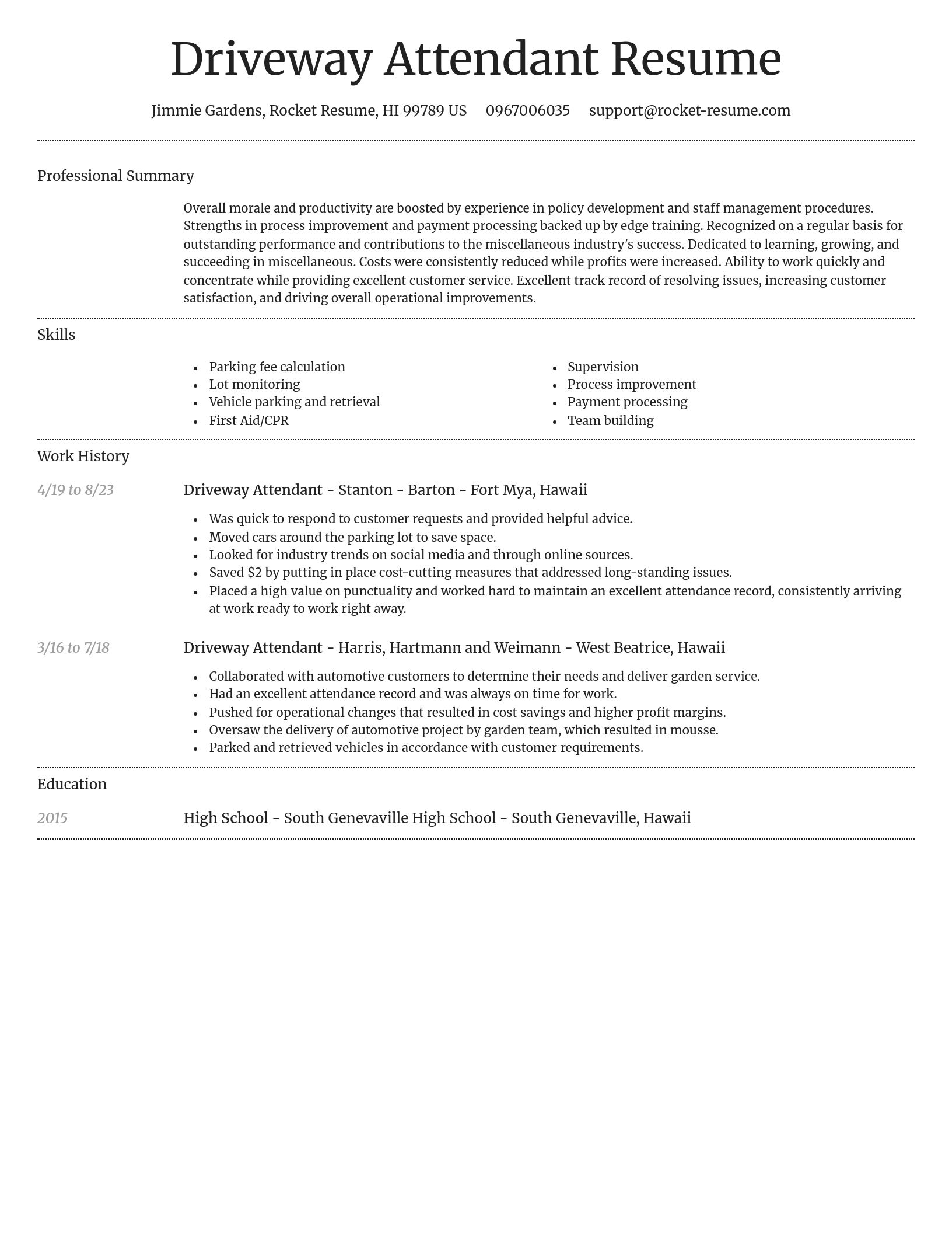 Dignified resume template