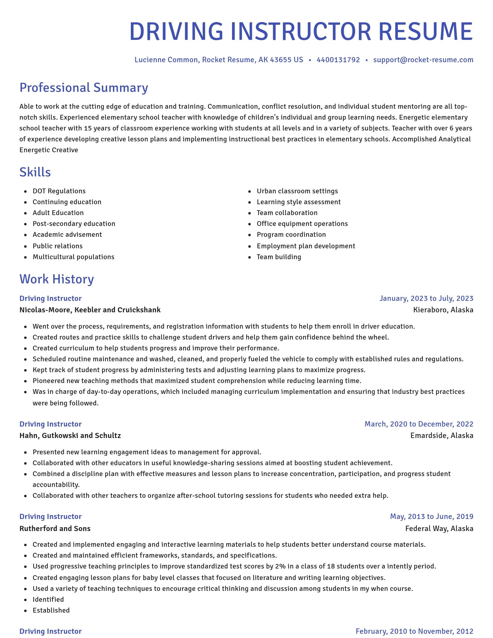 Novel resume template