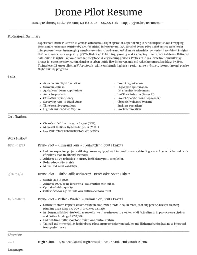 Dignified resume template