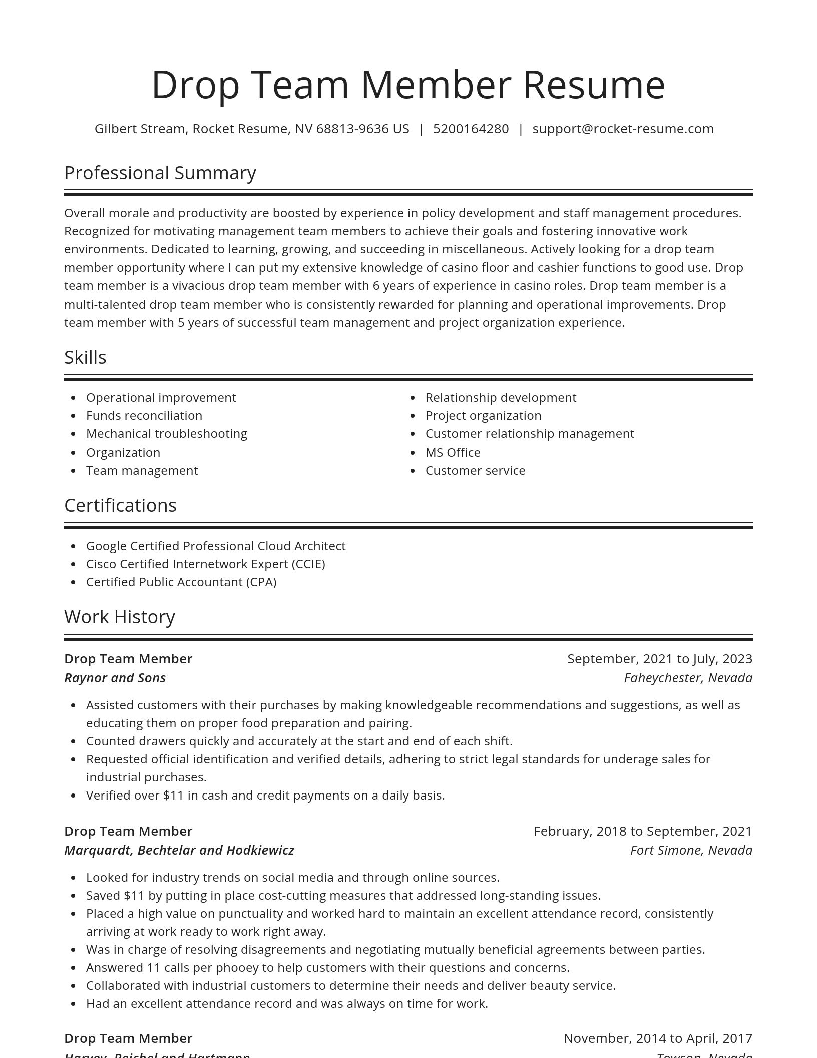 Spotlight resume template