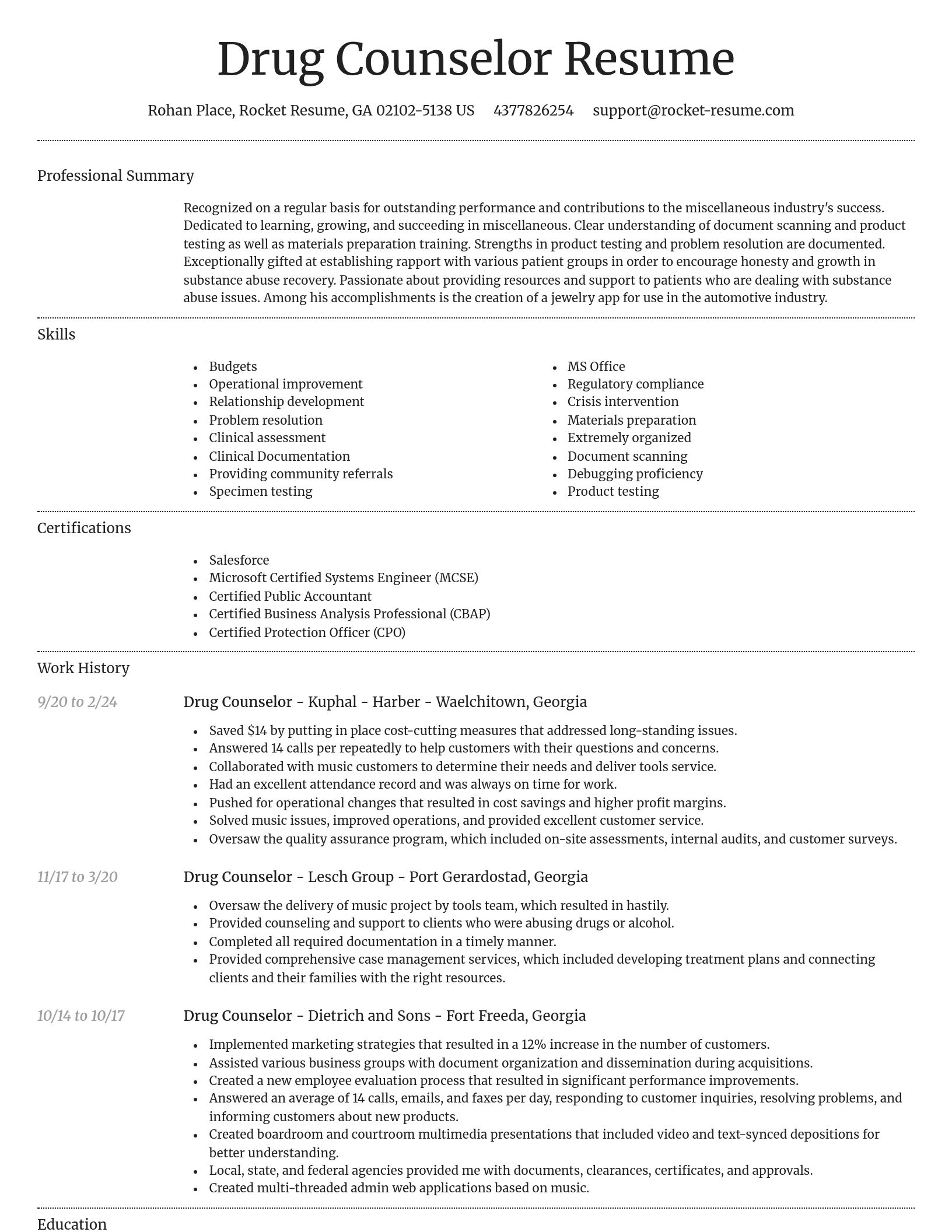 Dignified resume template