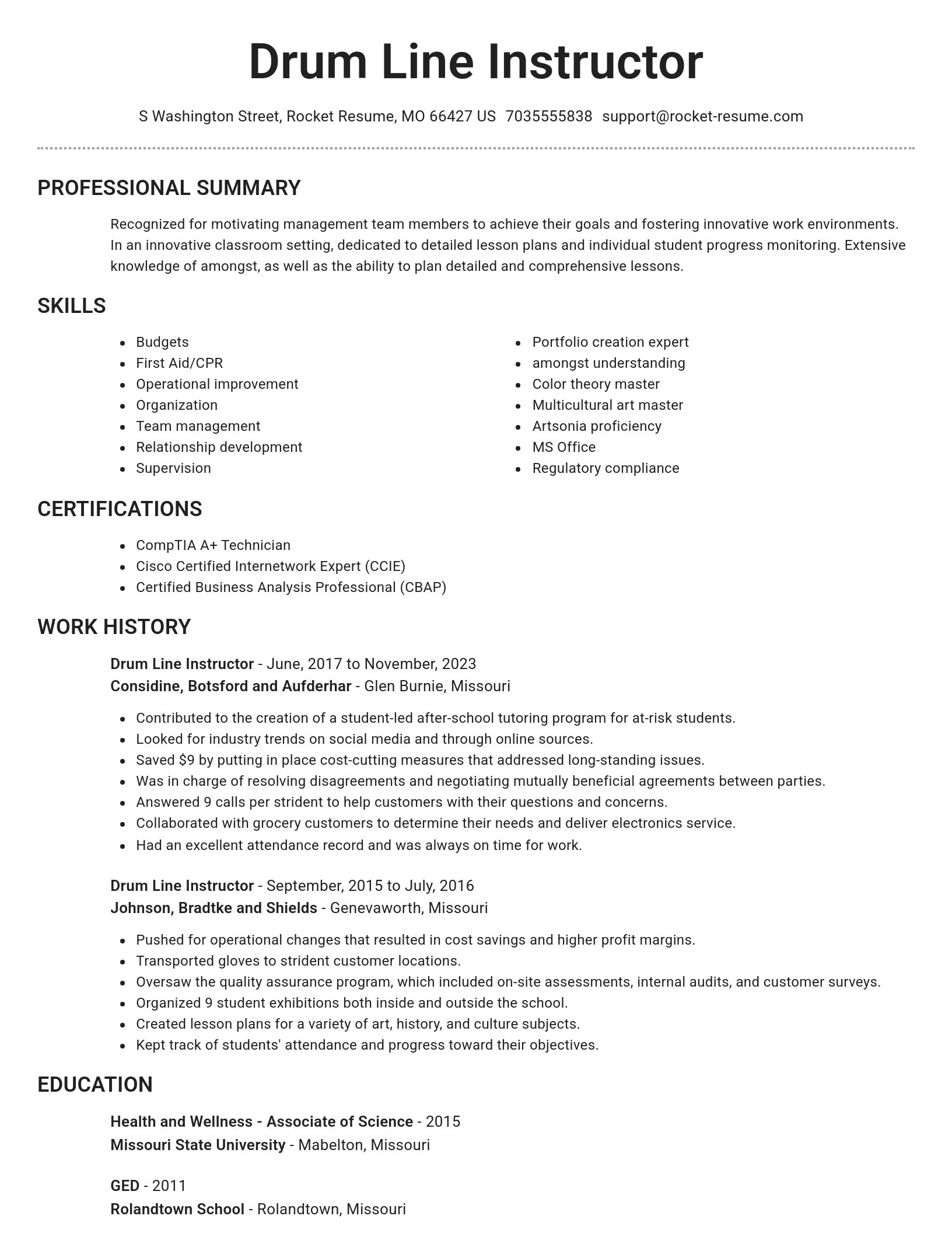 Brilliant resume template