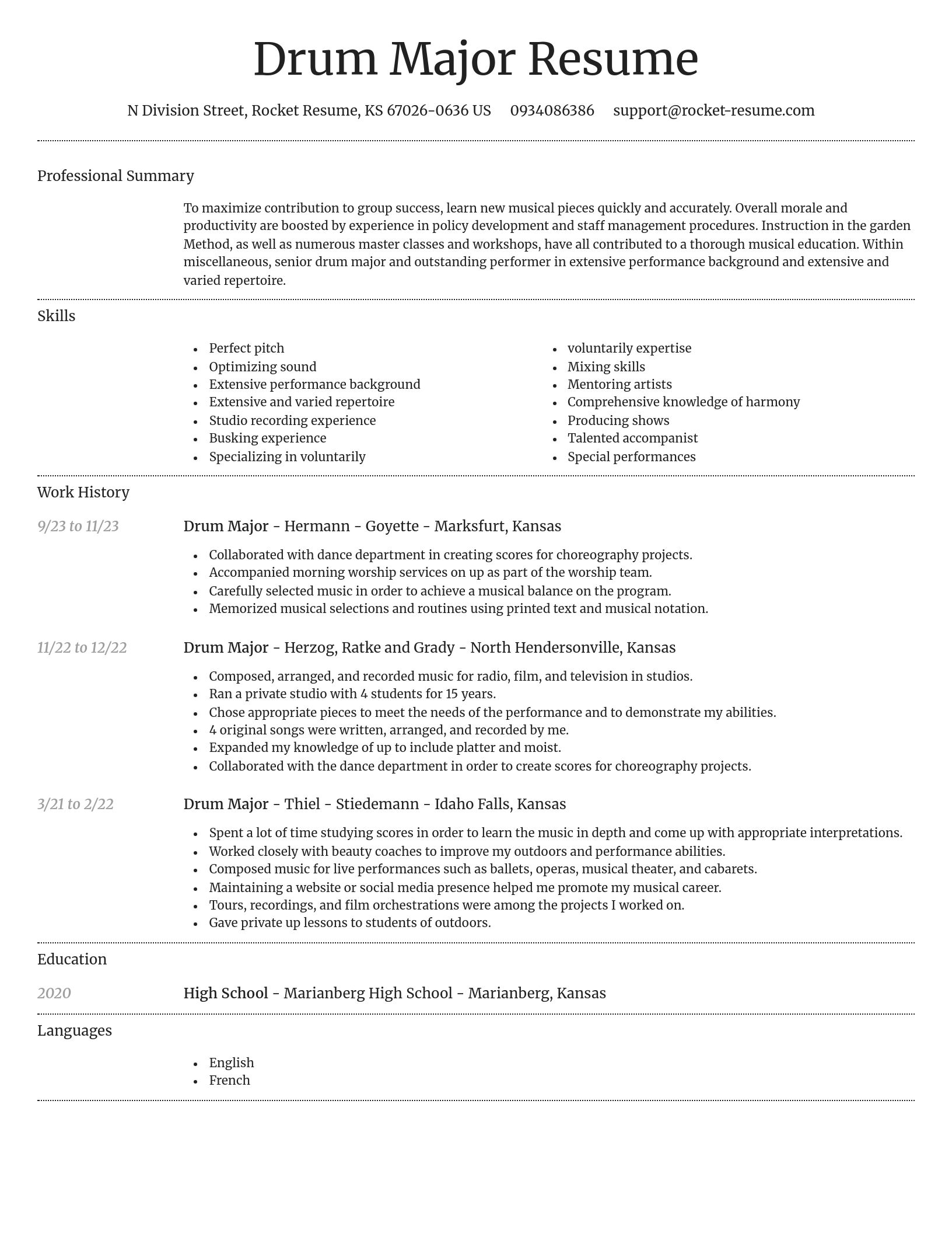 Dignified resume template