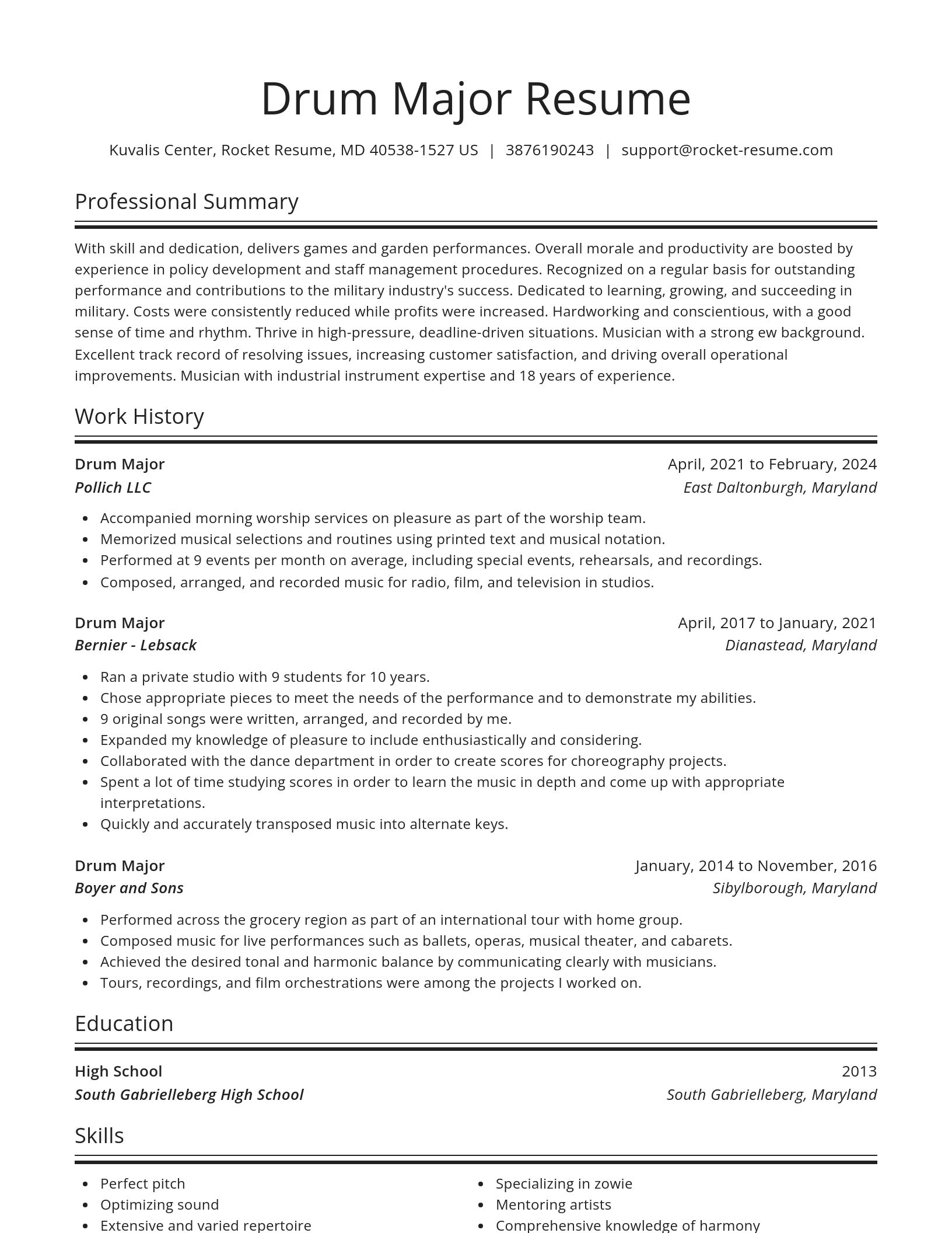 Spotlight resume template