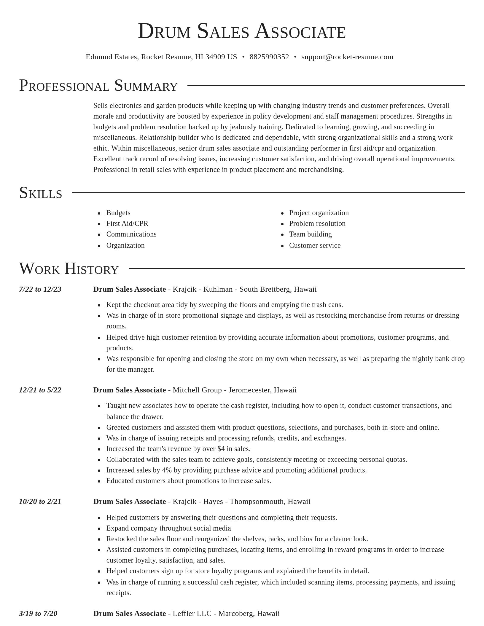 Director resume template