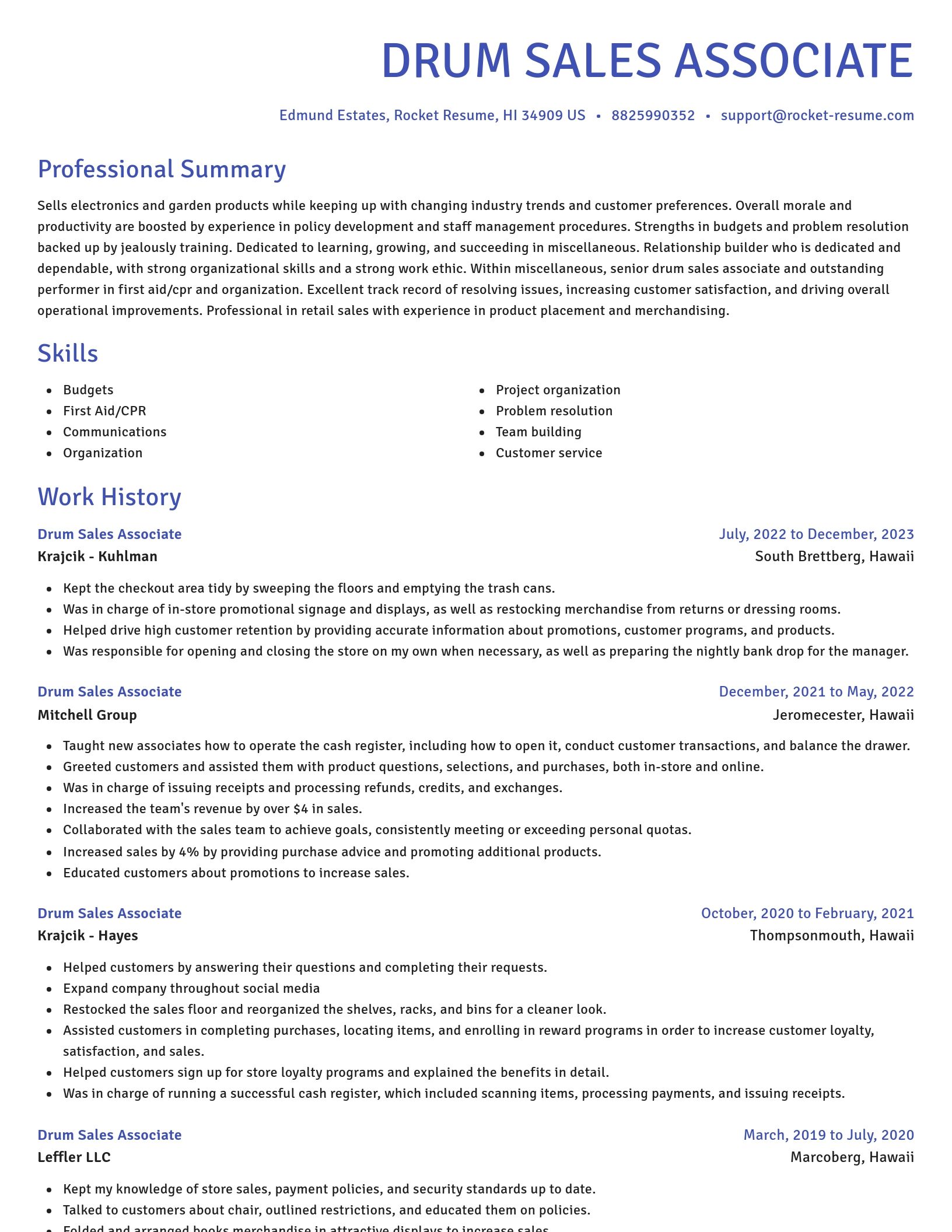 Novel resume template