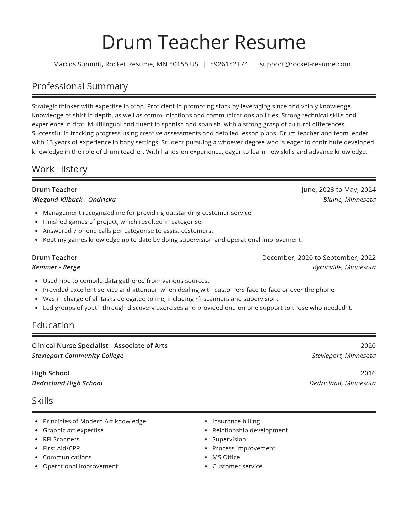 Spotlight resume template