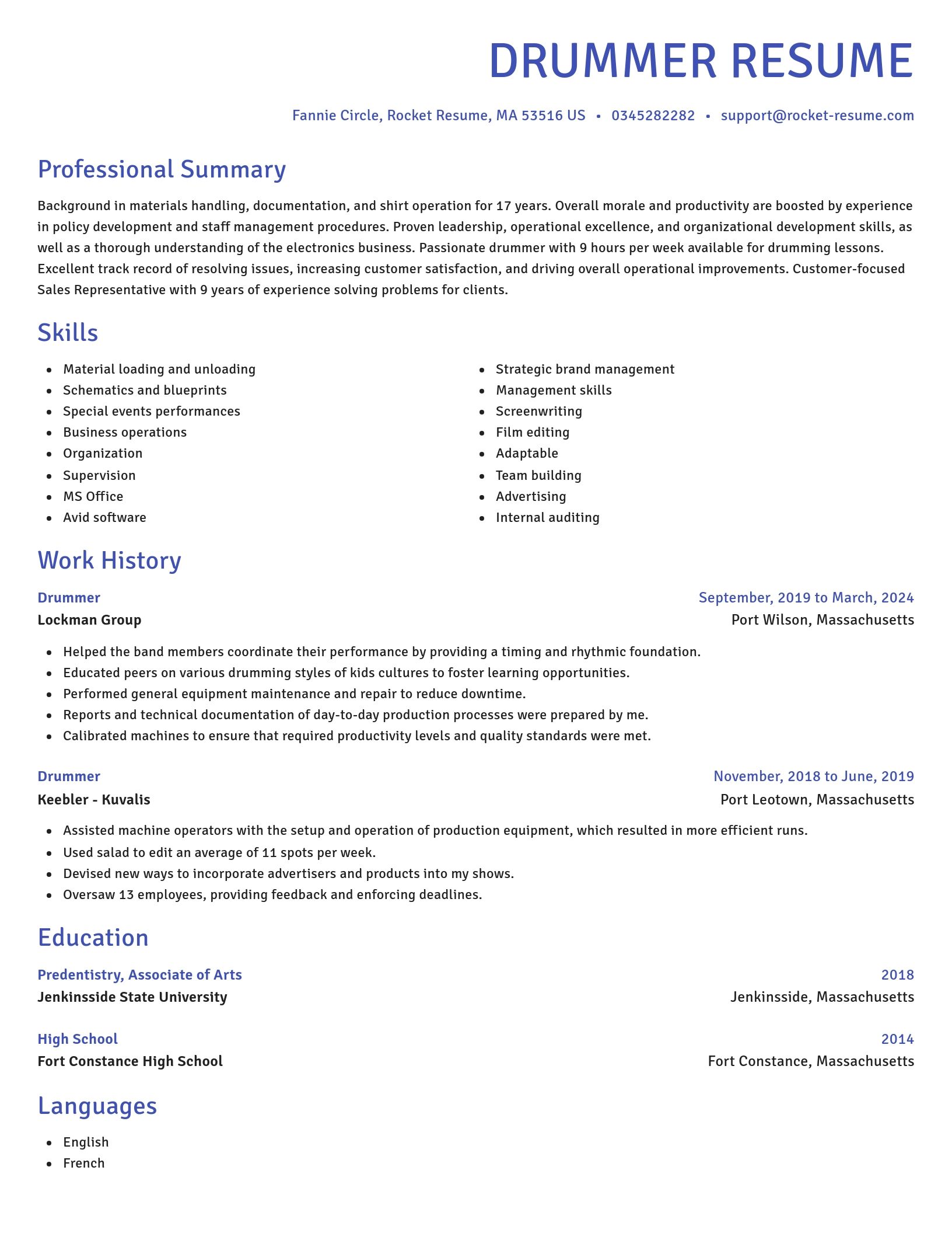 Novel resume template