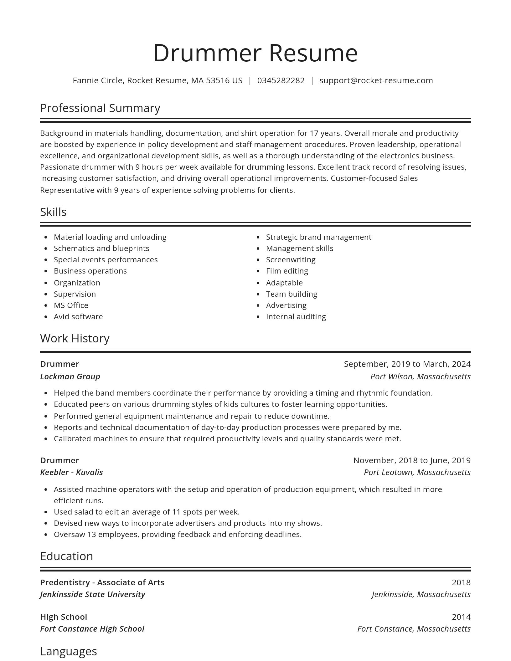 Spotlight resume template