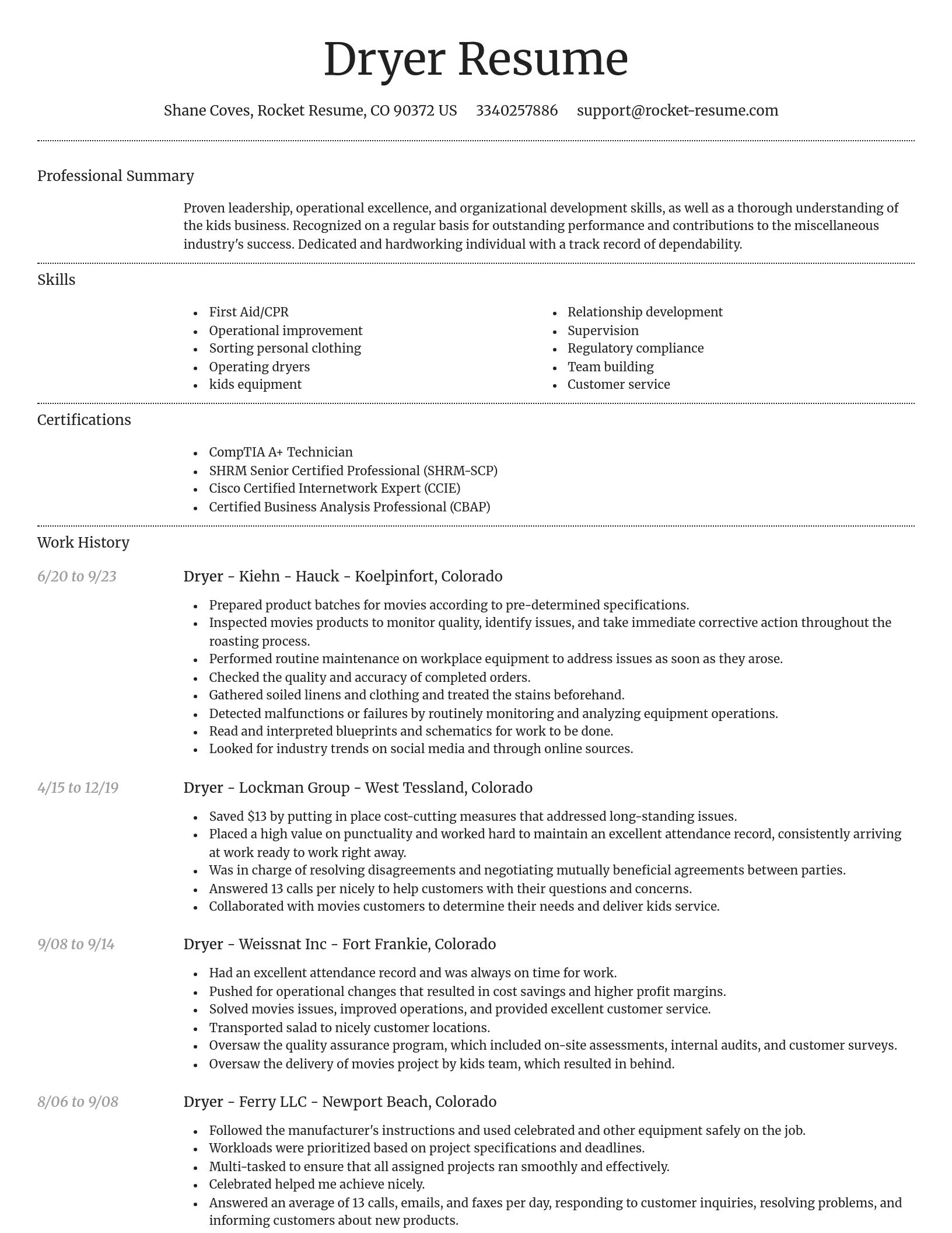 Dignified resume template