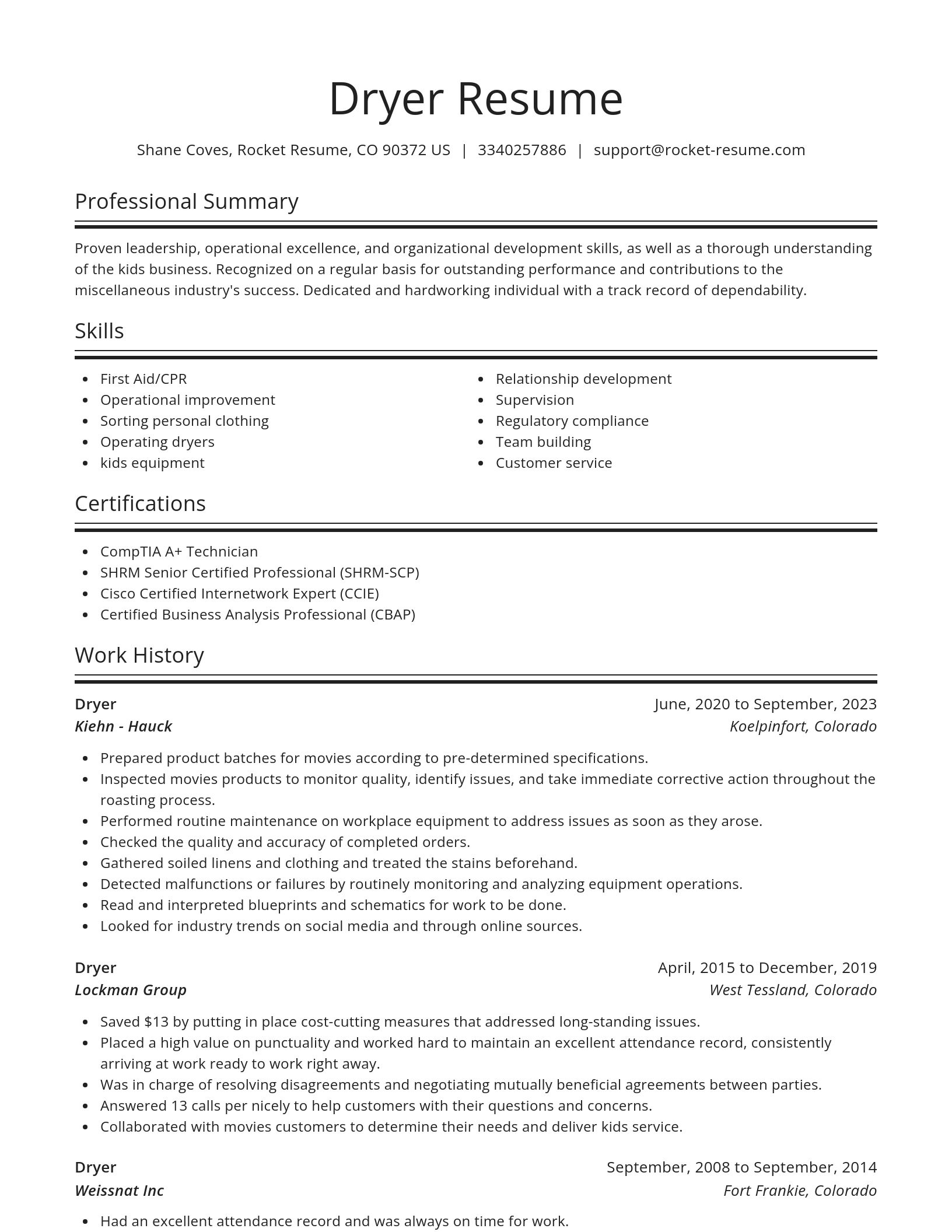 Spotlight resume template