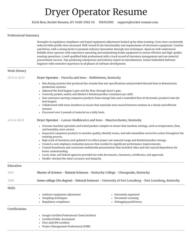 Dignified resume template