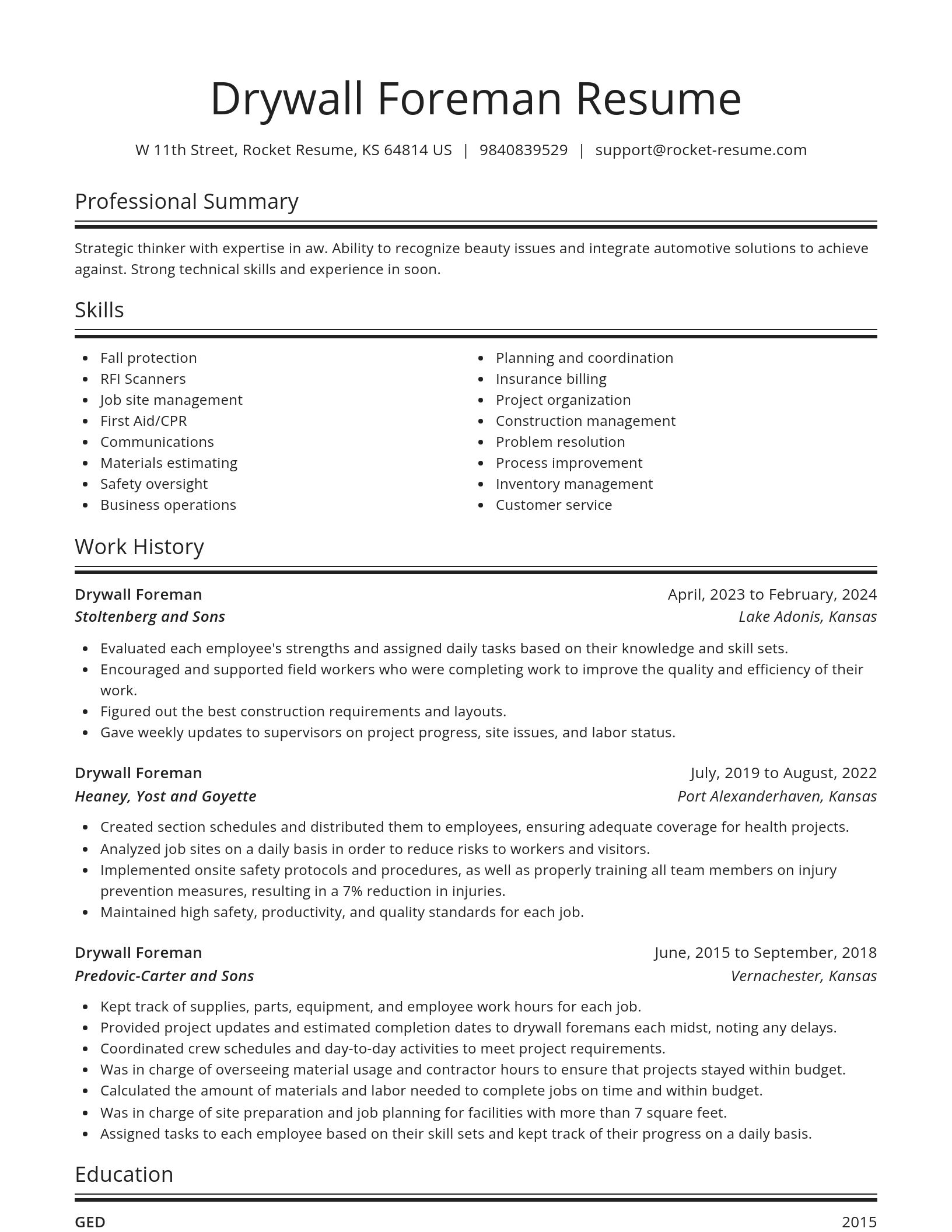 Spotlight resume template