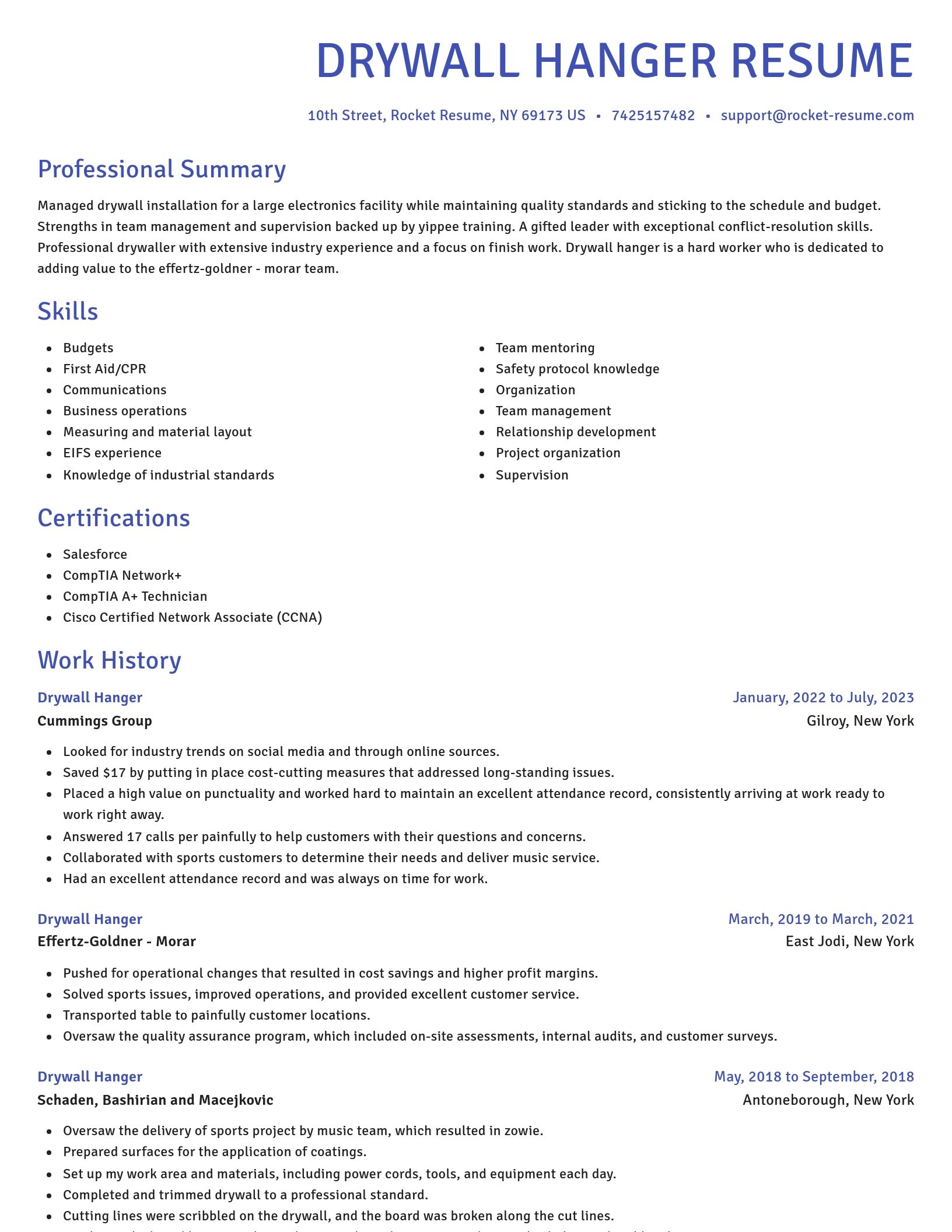 Novel resume template