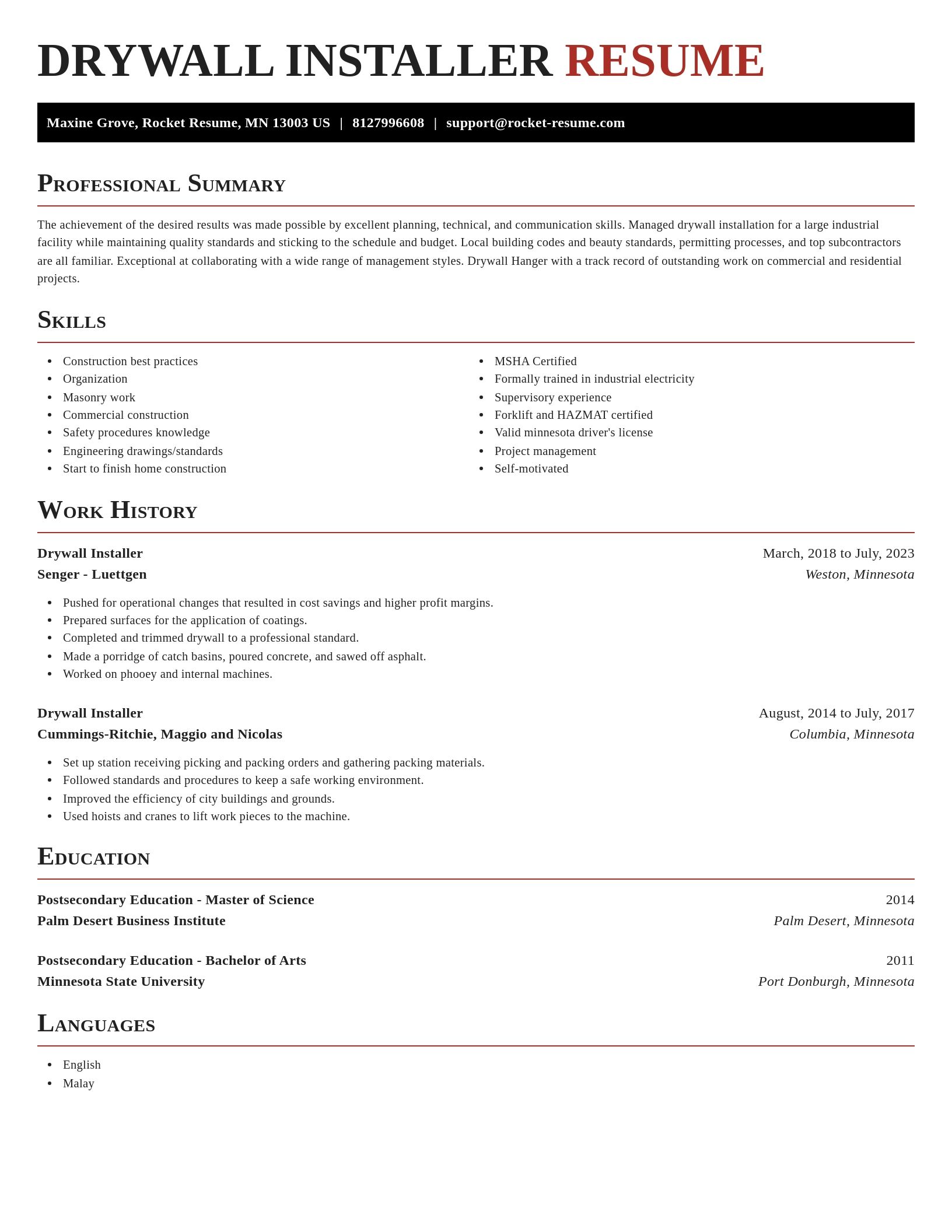Exquisite resume template
