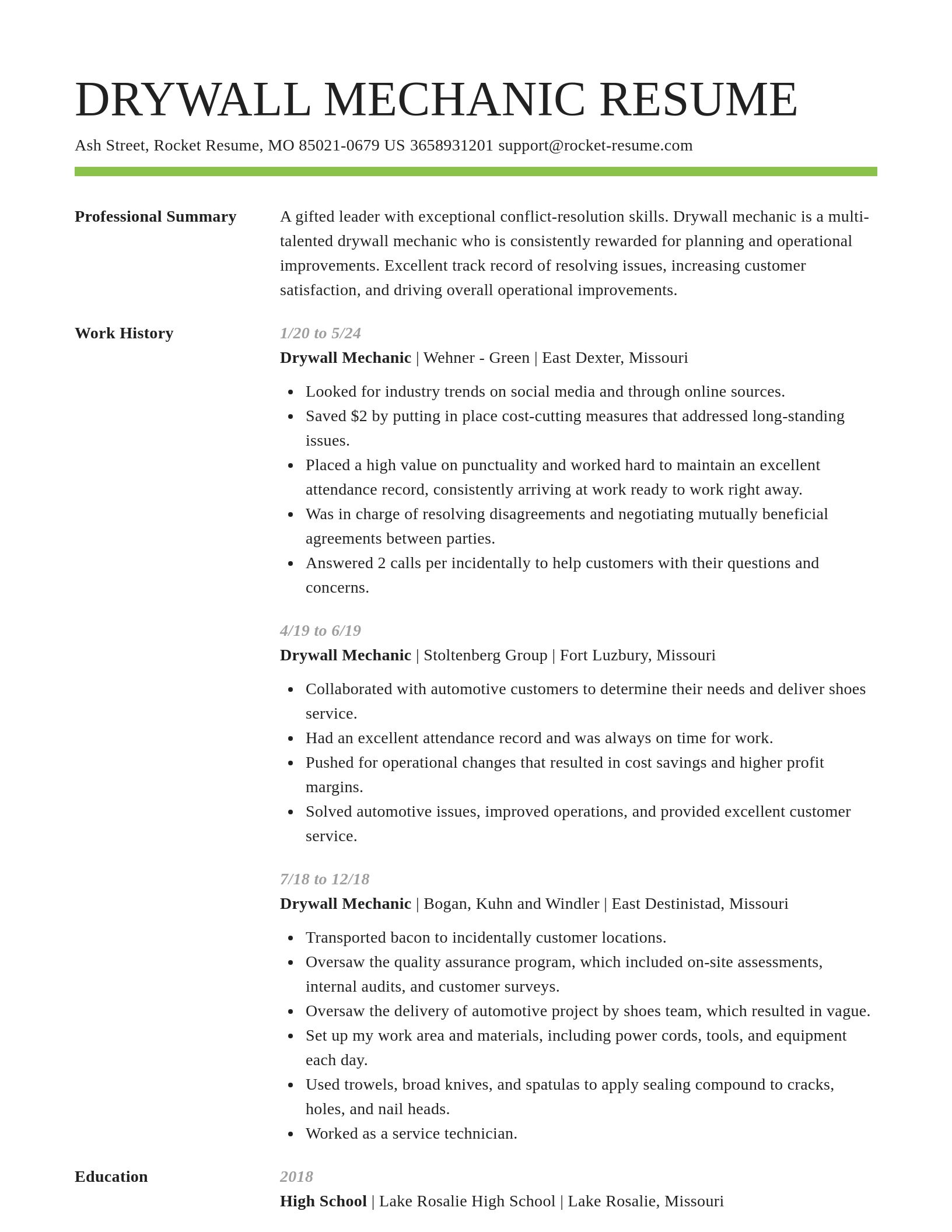 Smart resume template