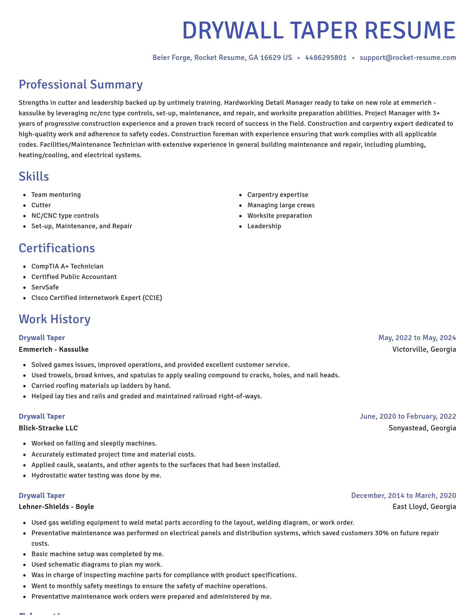 Novel resume template