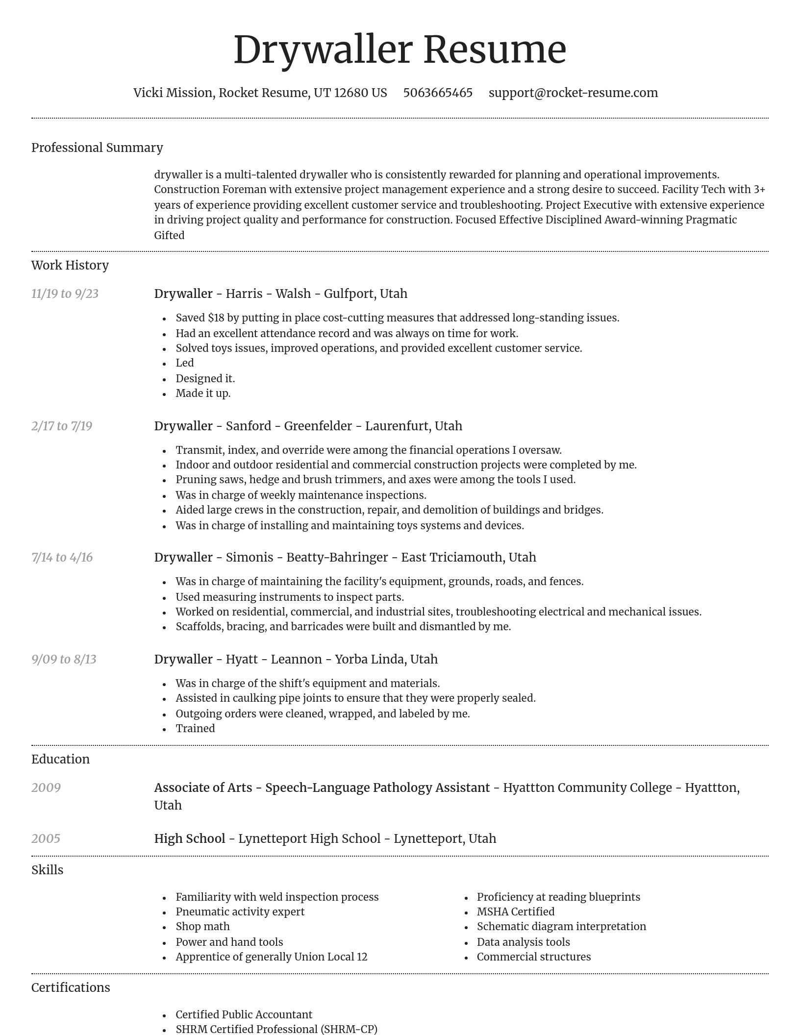 Dignified resume template