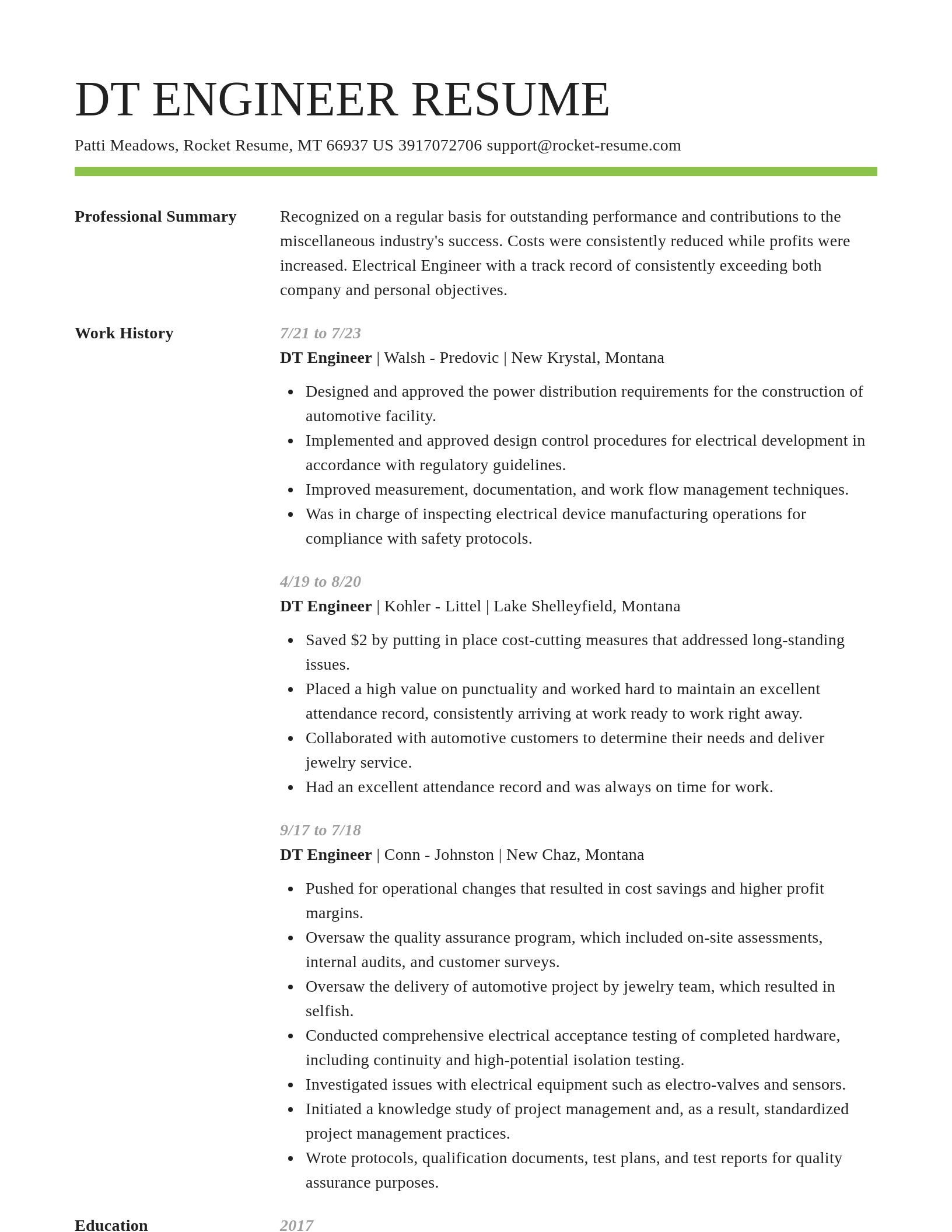Smart resume template