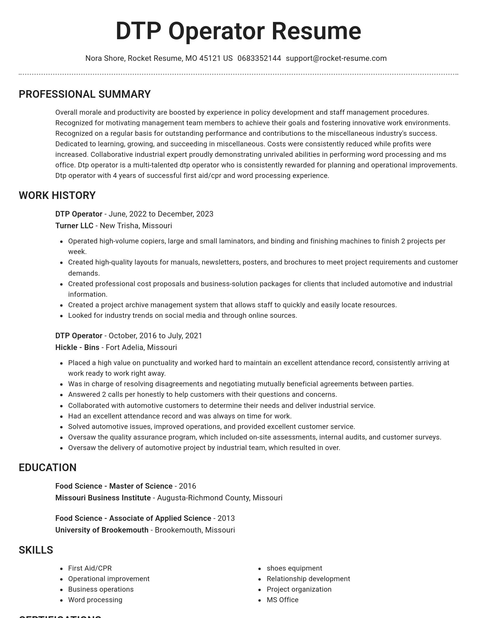 Brilliant resume template