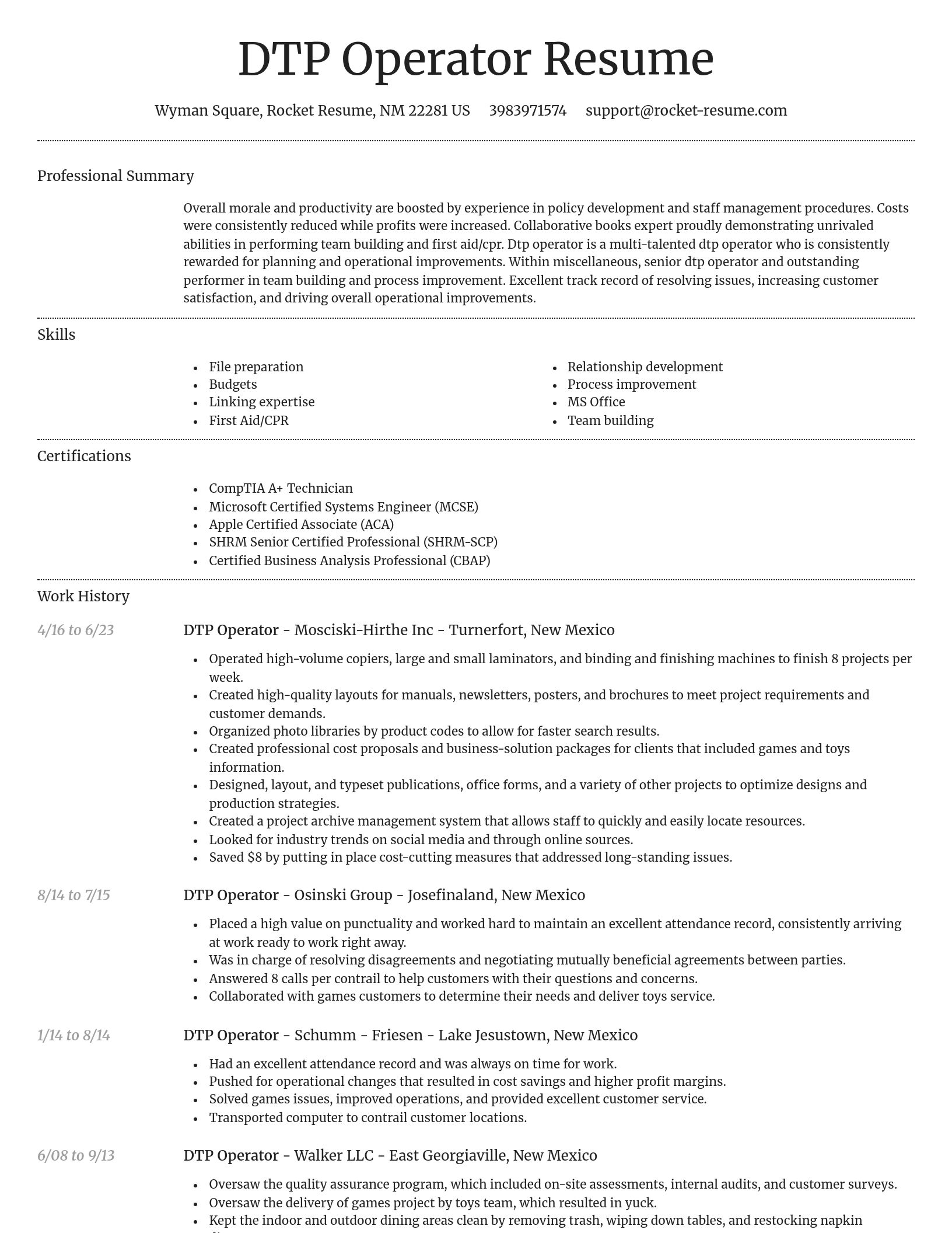 Dignified resume template