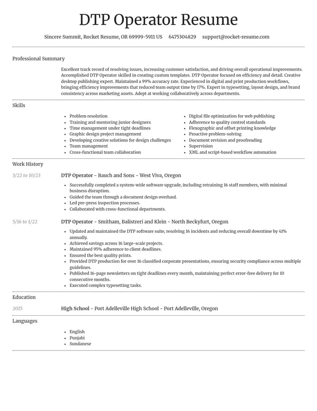 Dignified resume template