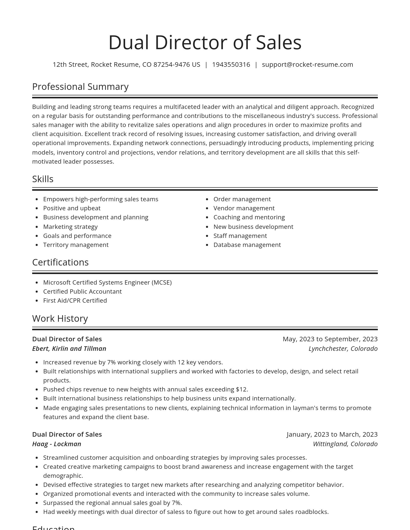 Spotlight resume template