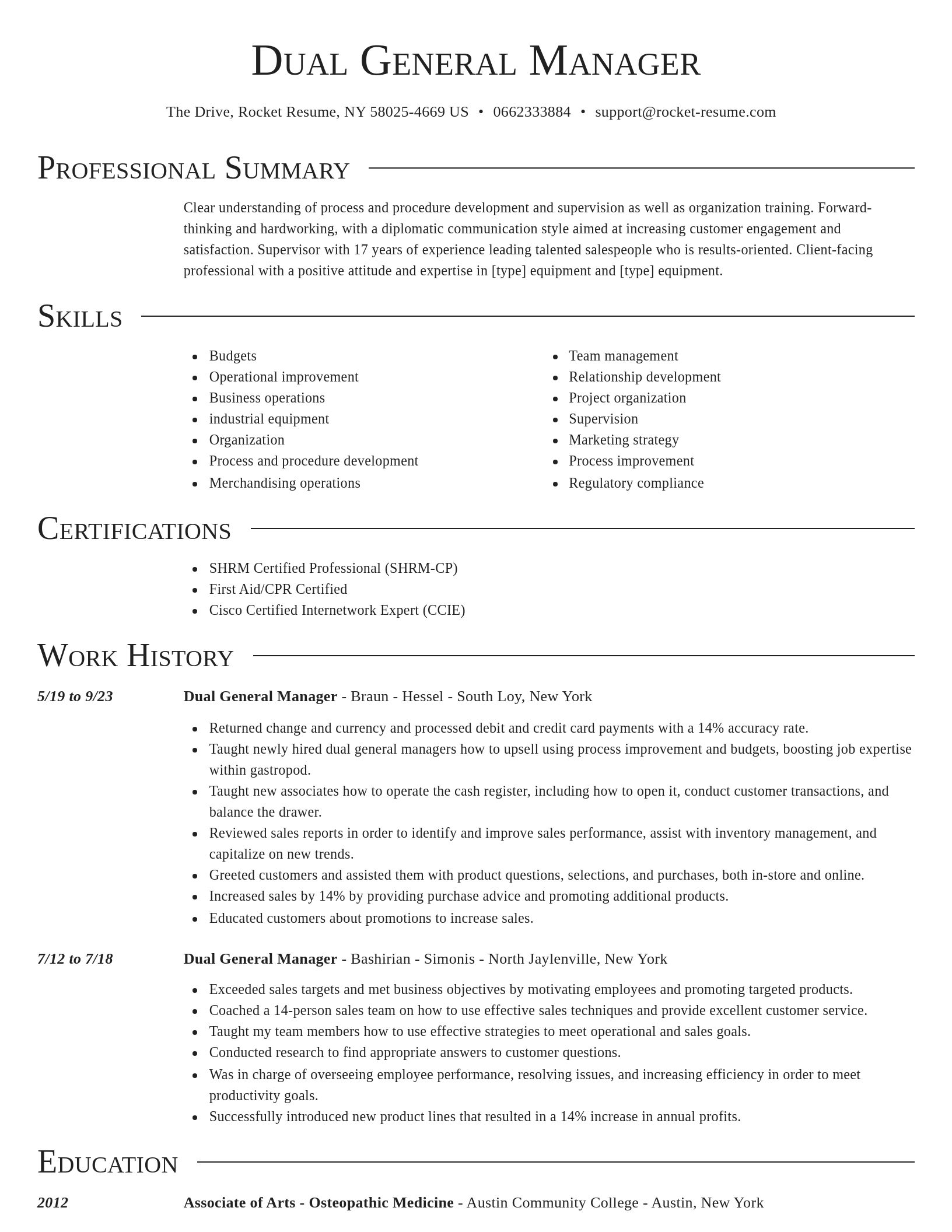 Director resume template