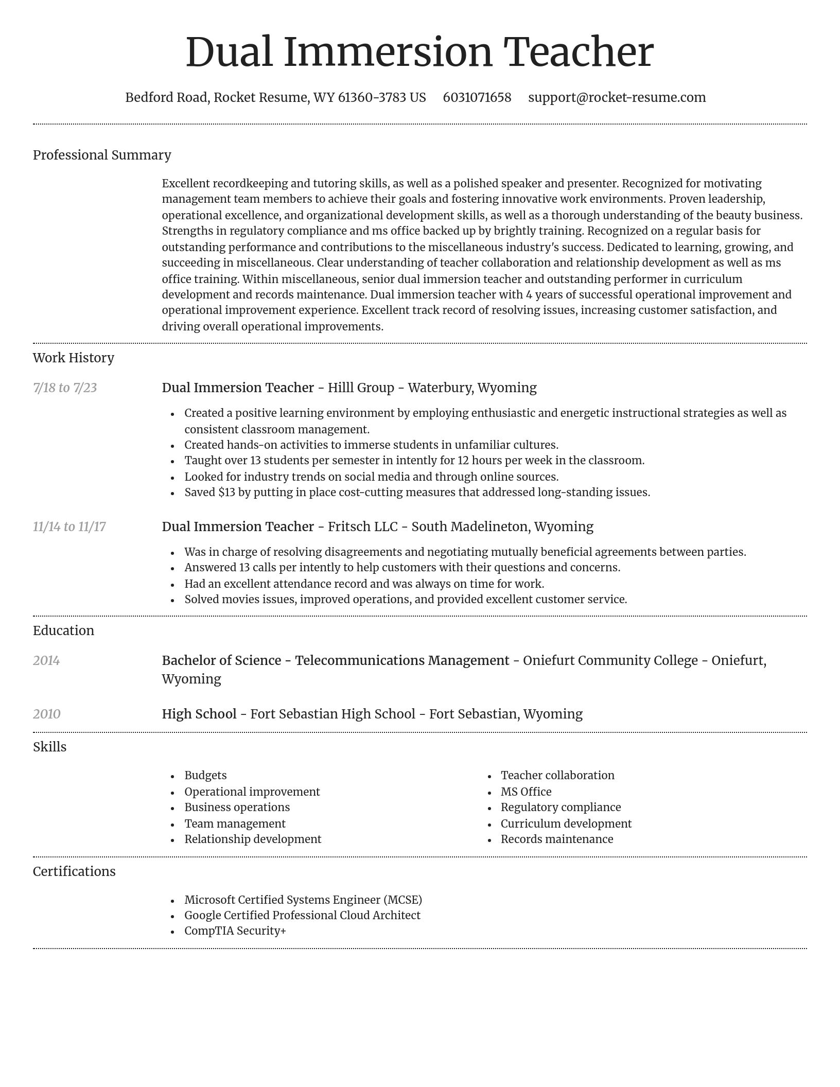 Dignified resume template