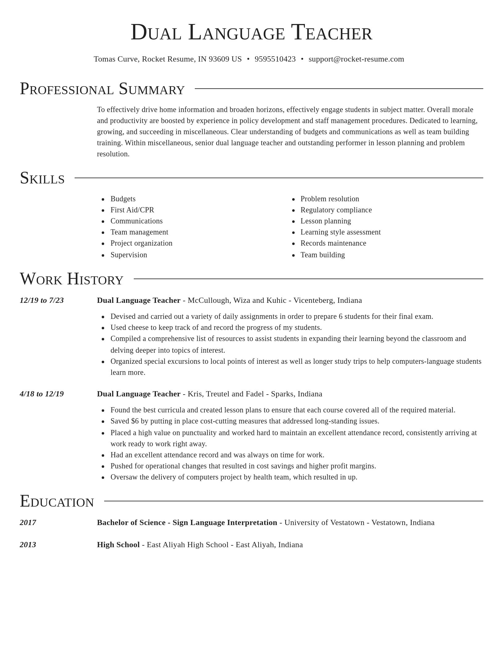 Director resume template
