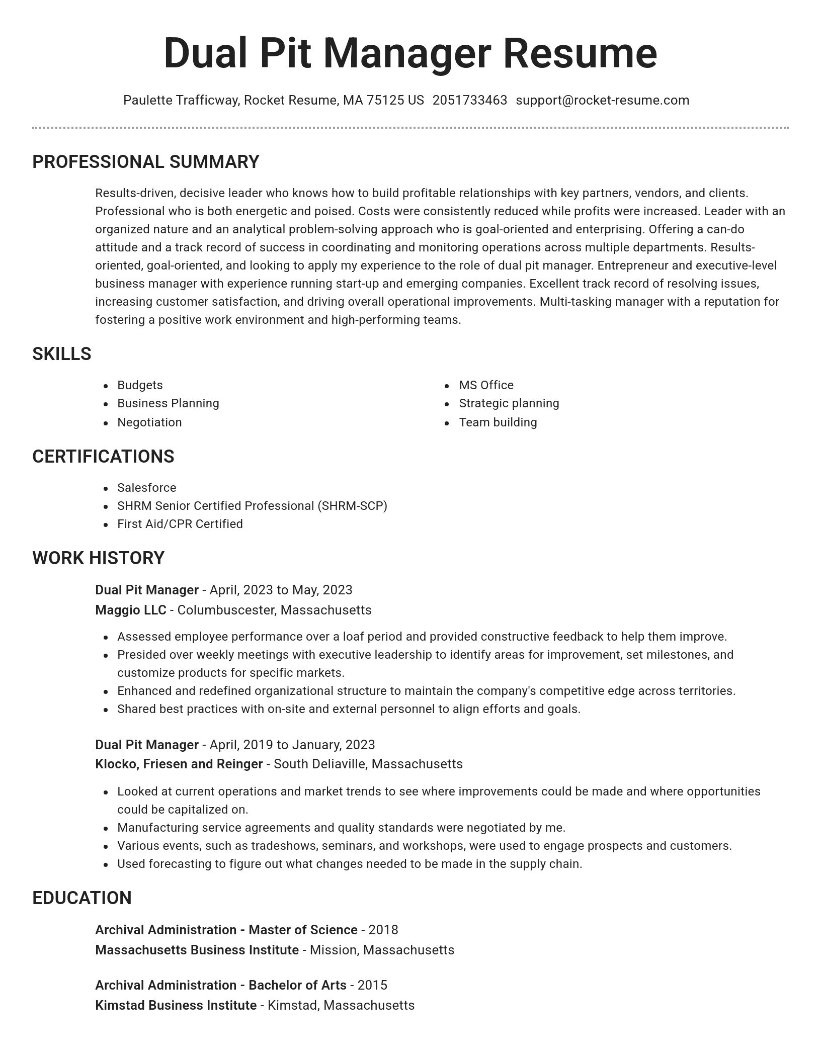 Brilliant resume template