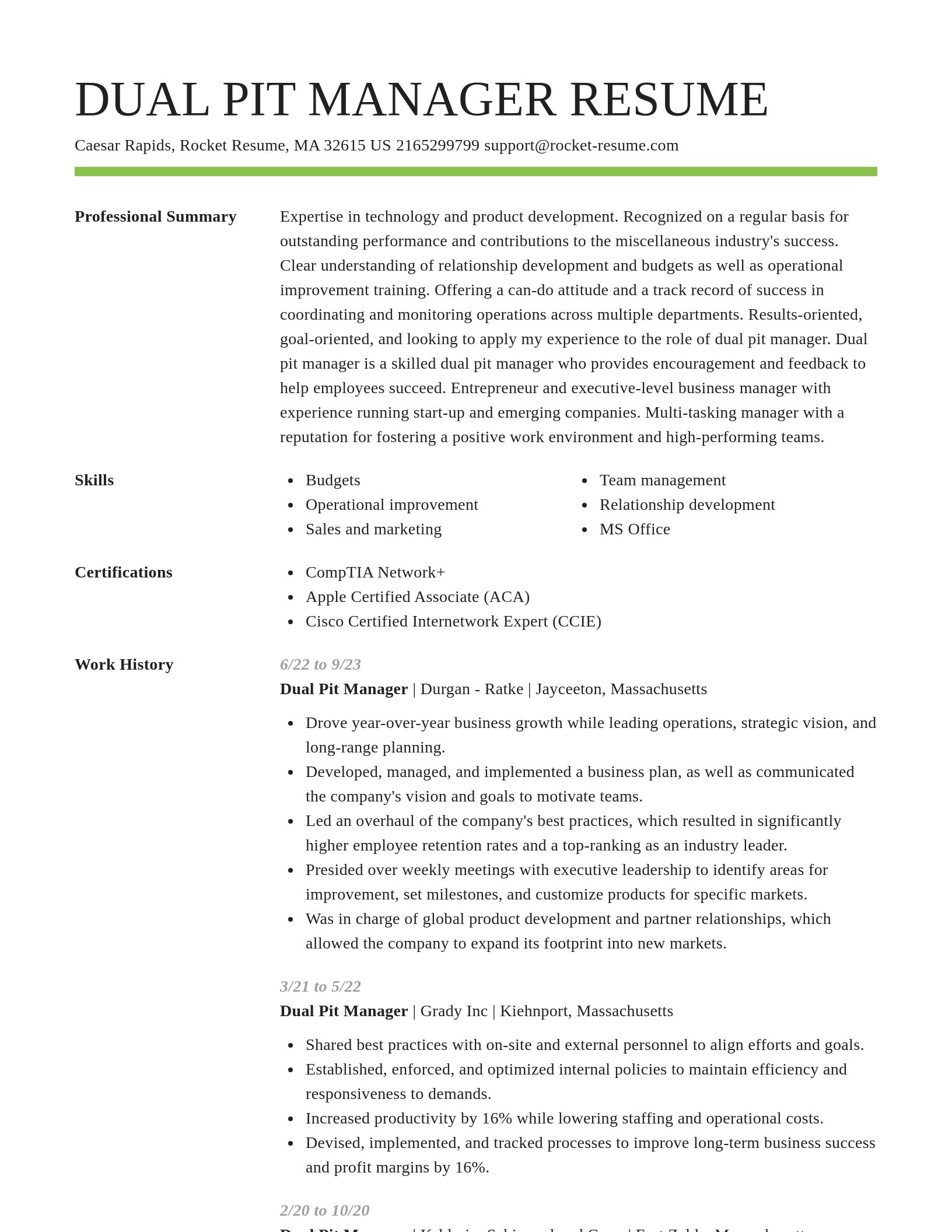 Smart resume template