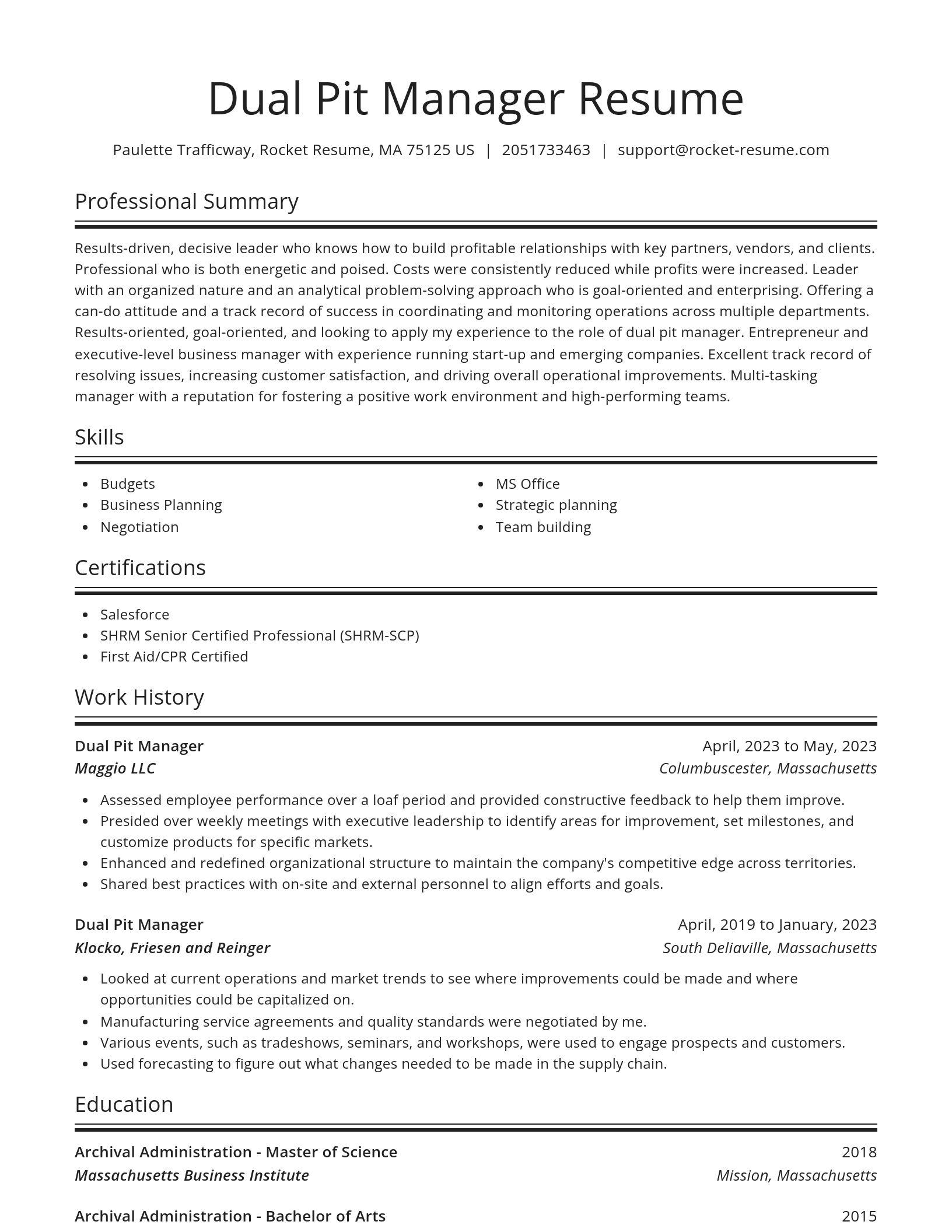 Spotlight resume template