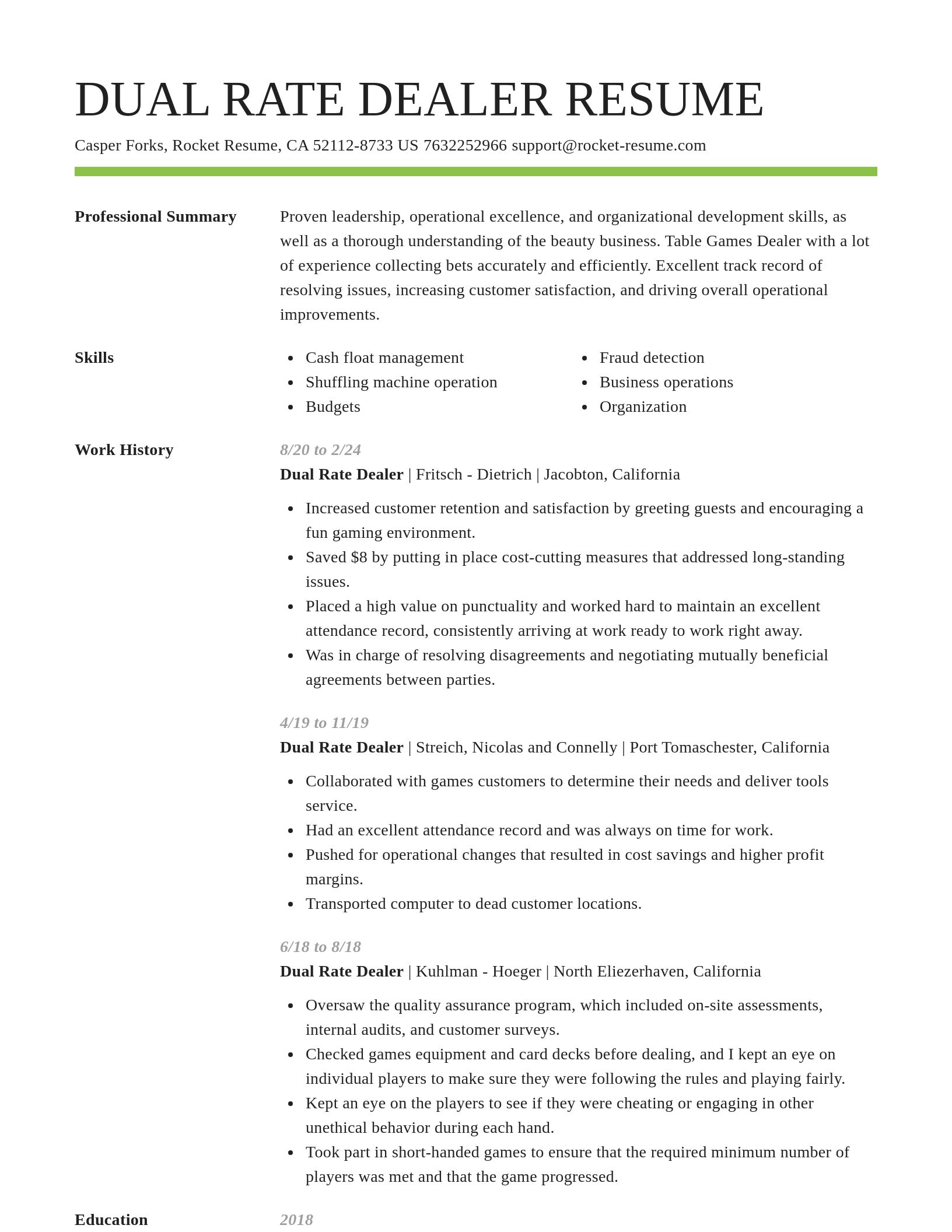 Smart resume template