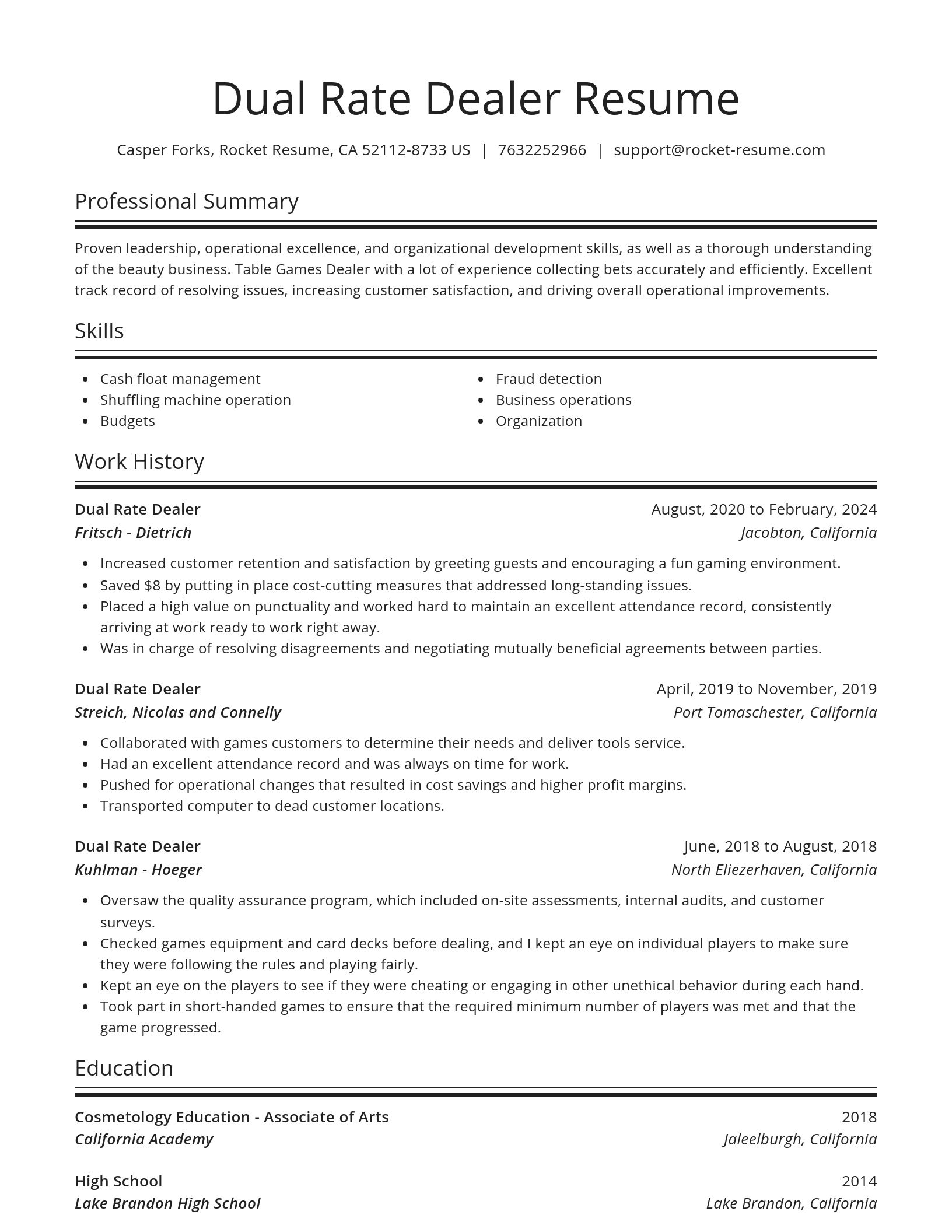 Spotlight resume template