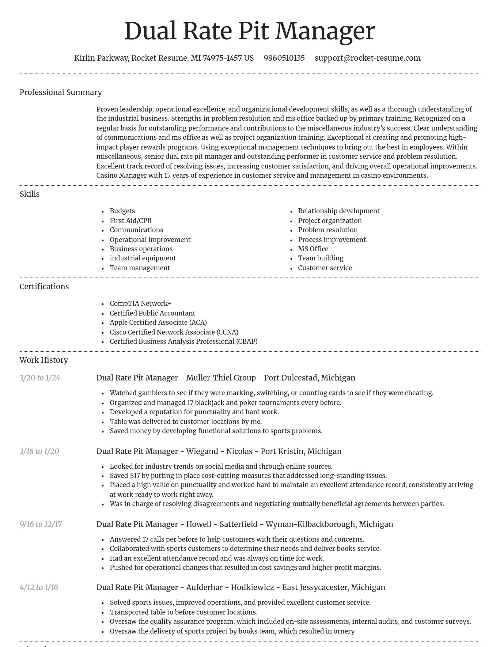 Dignified resume template