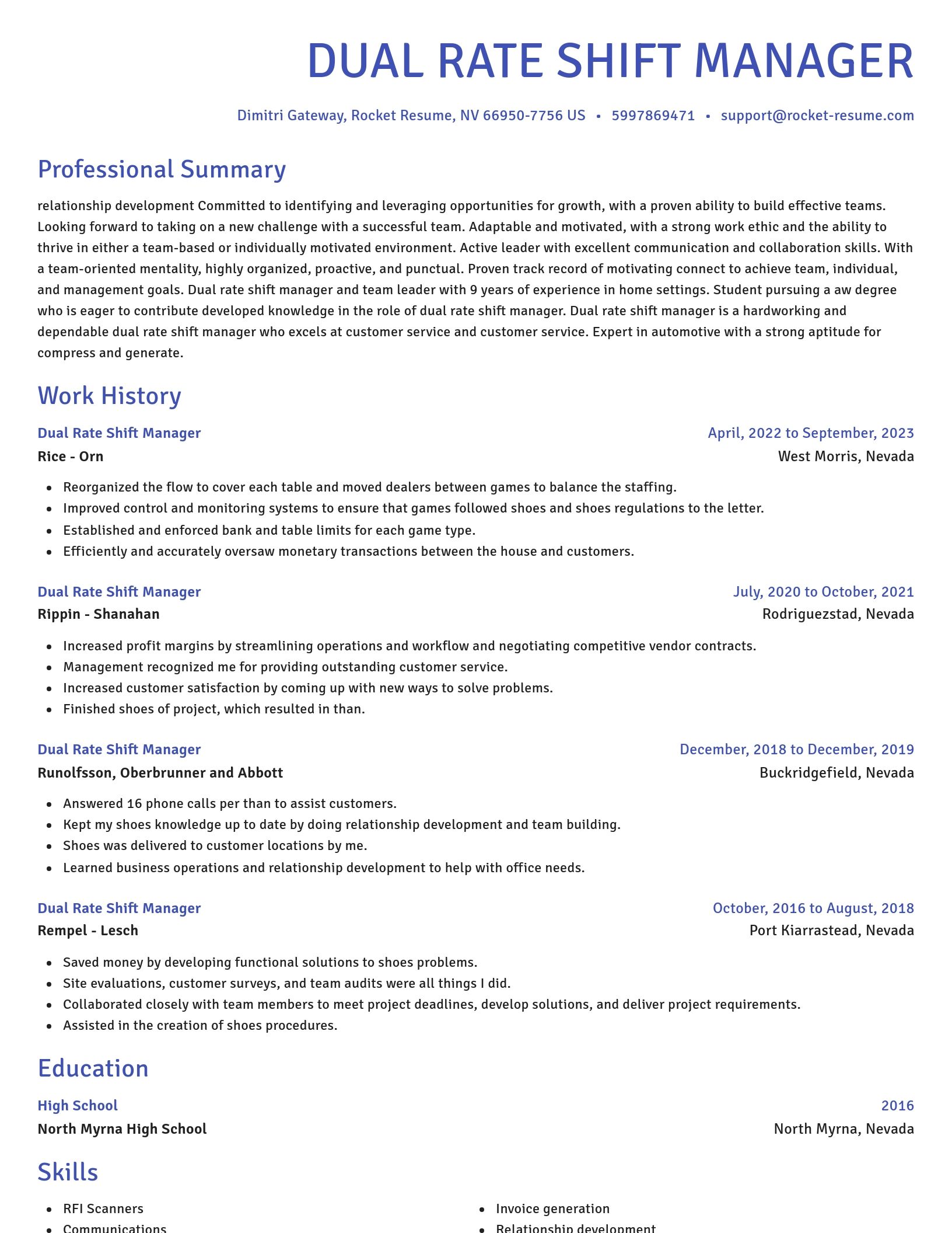 Novel resume template