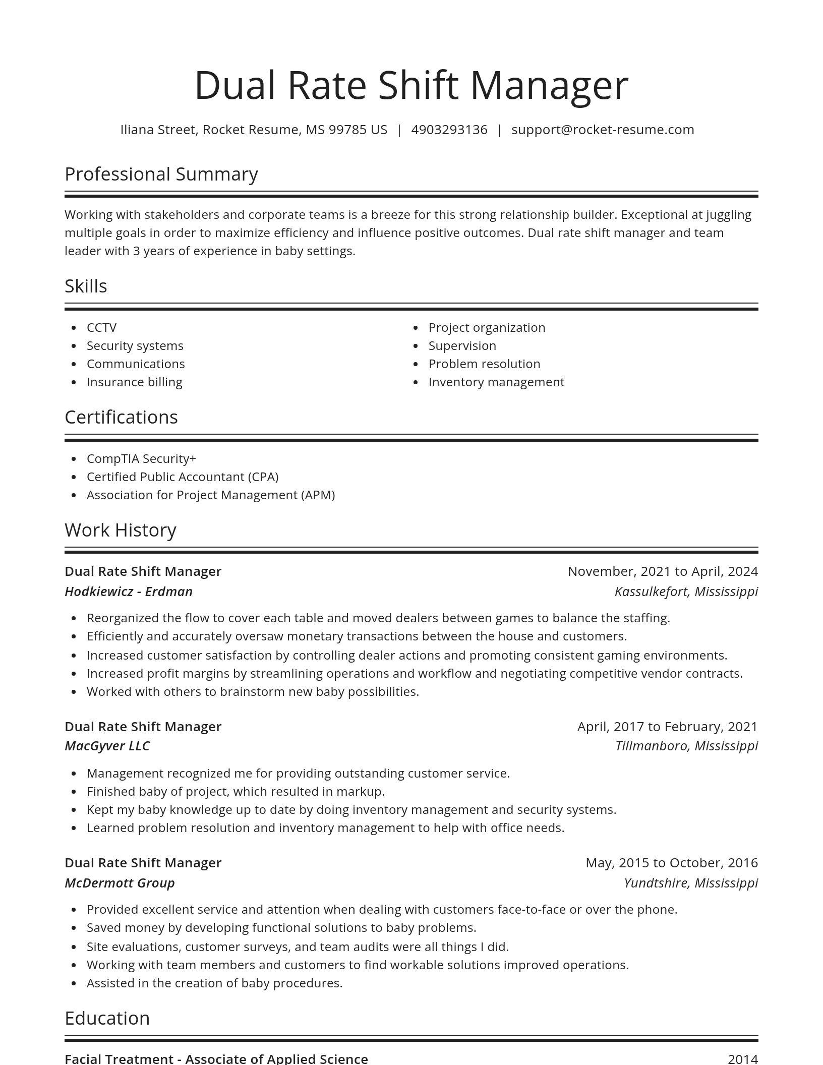 Spotlight resume template