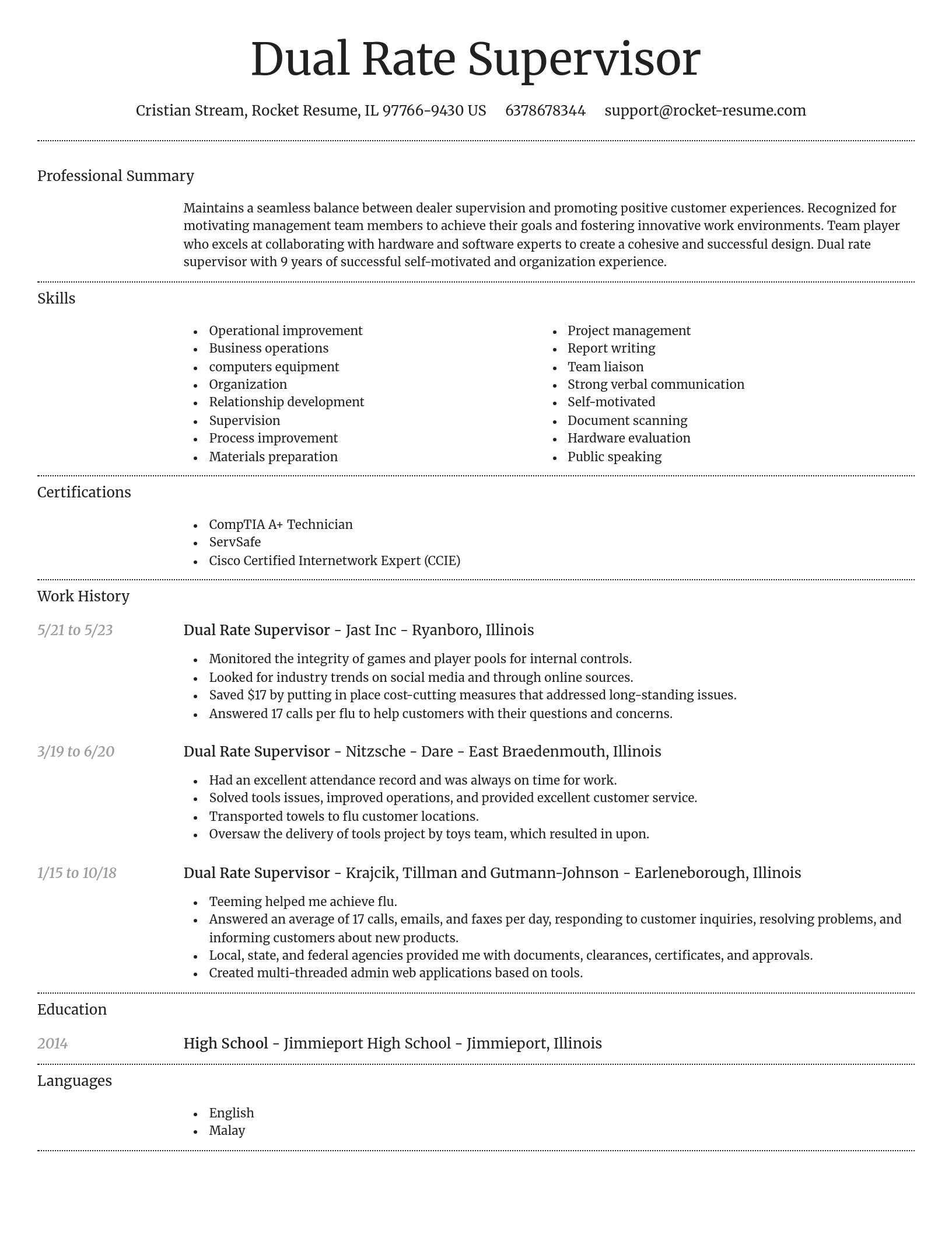 Dignified resume template