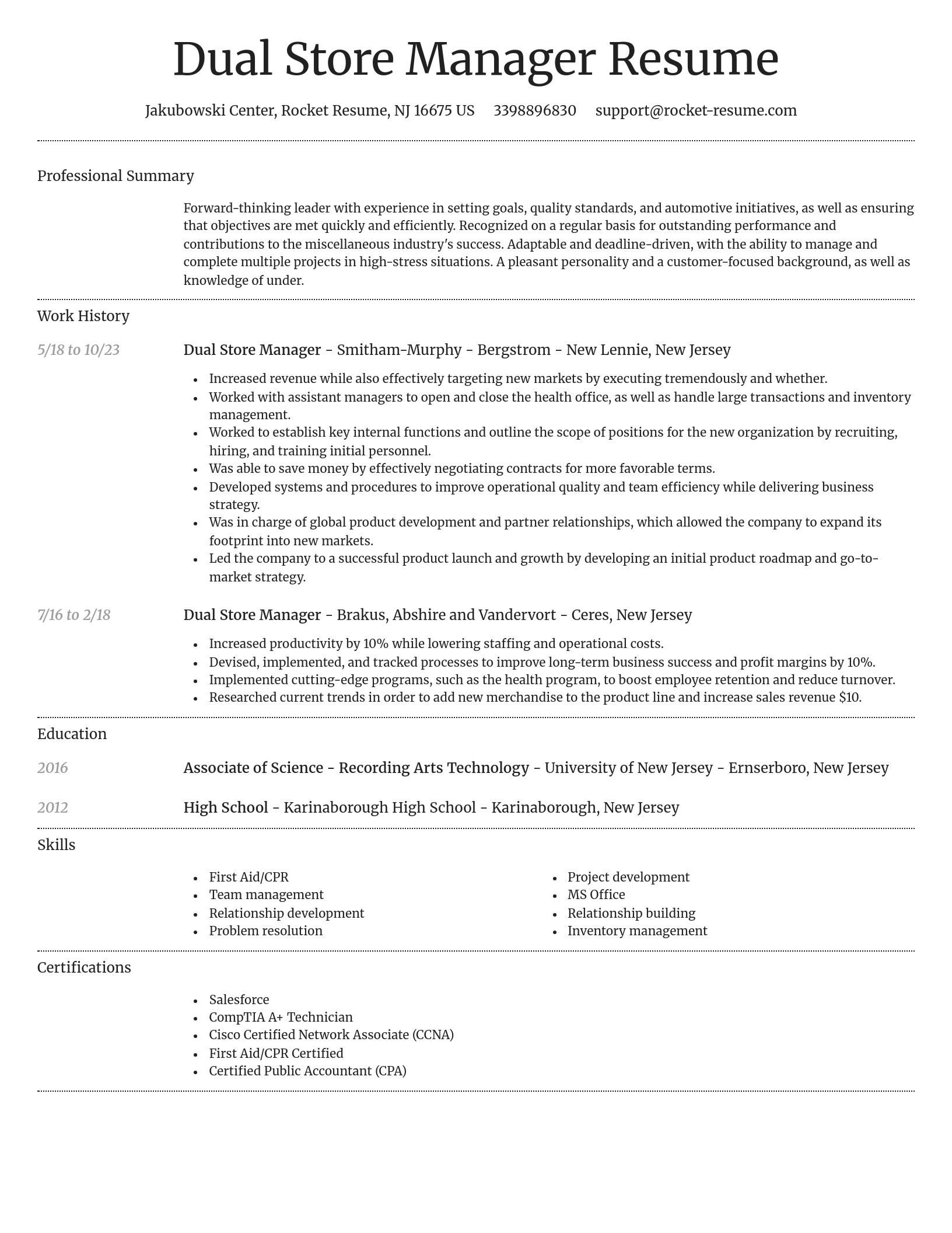 Dignified resume template