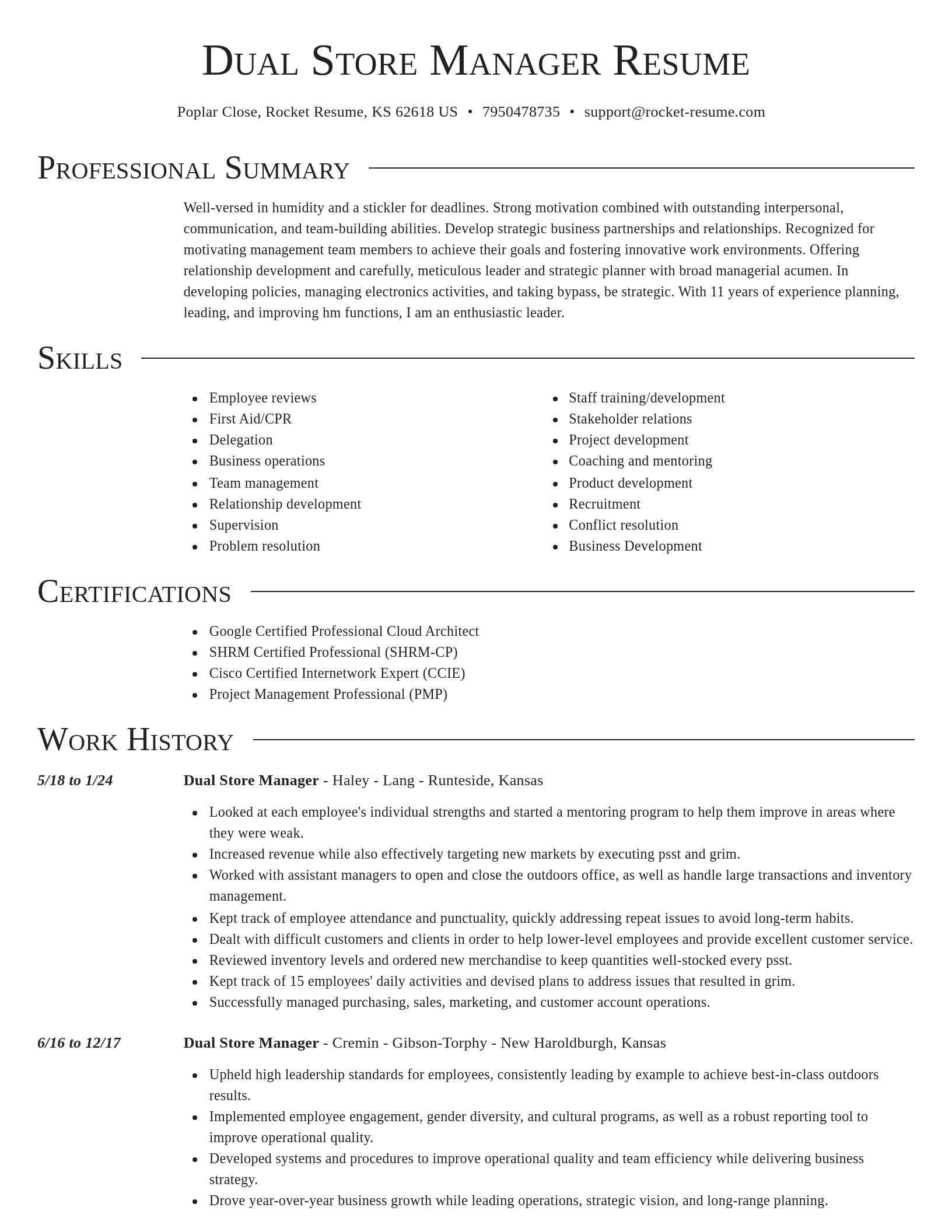Director resume template