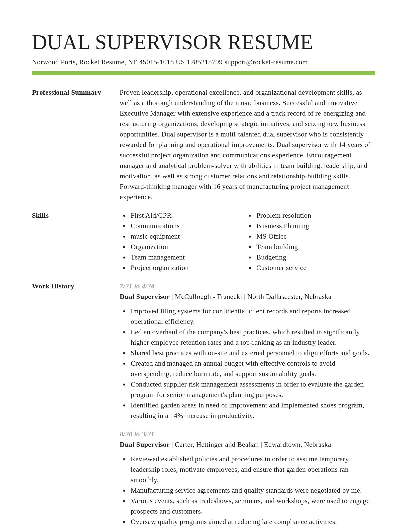 Smart resume template
