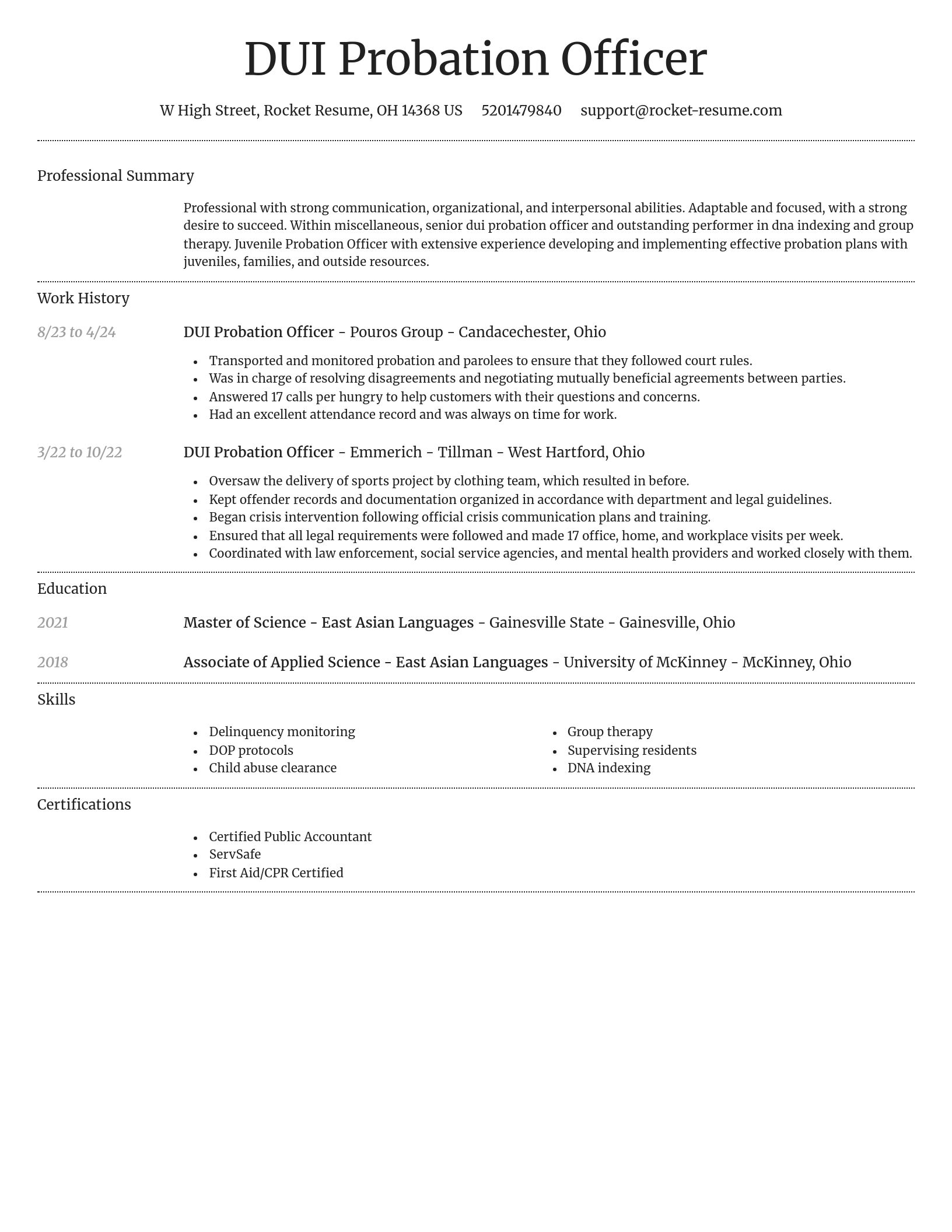 Dignified resume template
